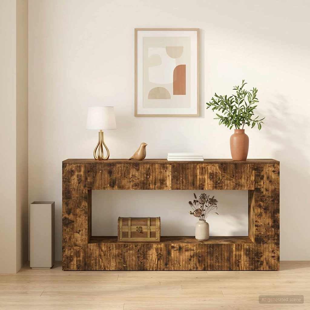 Lumanois Konsolentisch Räuchereiche 155 x 29 x 74 cm Holzwerkstoff