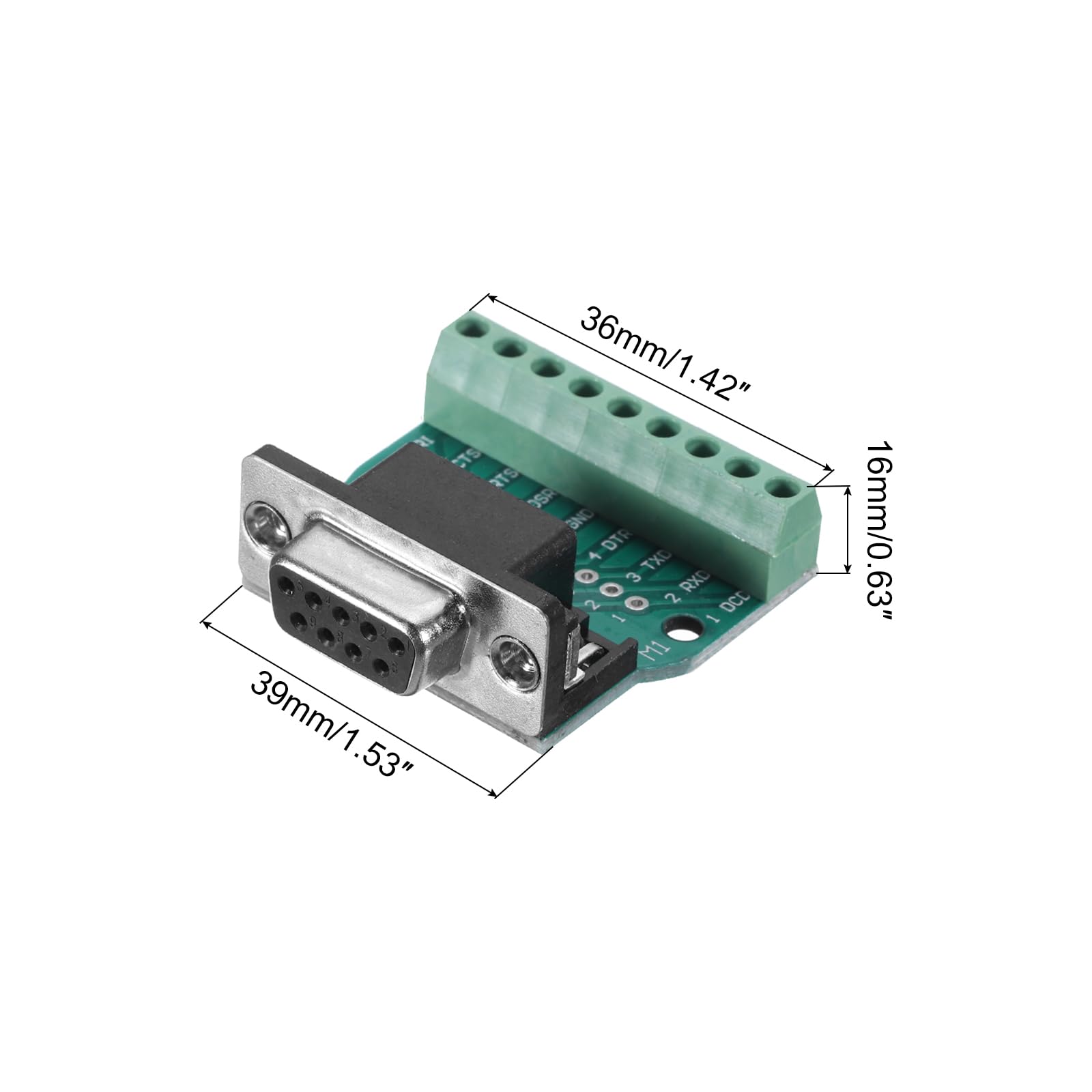 QUARKZMAN 2 sztuki D-Sub DB9 złącze płyty breakout 9-pinowe 2-rzędowe żeńskie Rs232 adapter portu szeregowego do bezlutowych bloków zaciskowych