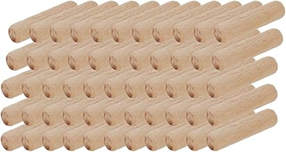 MroMax 8 x 60mm Wood Dowel Dried Oven Slotted Hardwood Beveled 50pcs