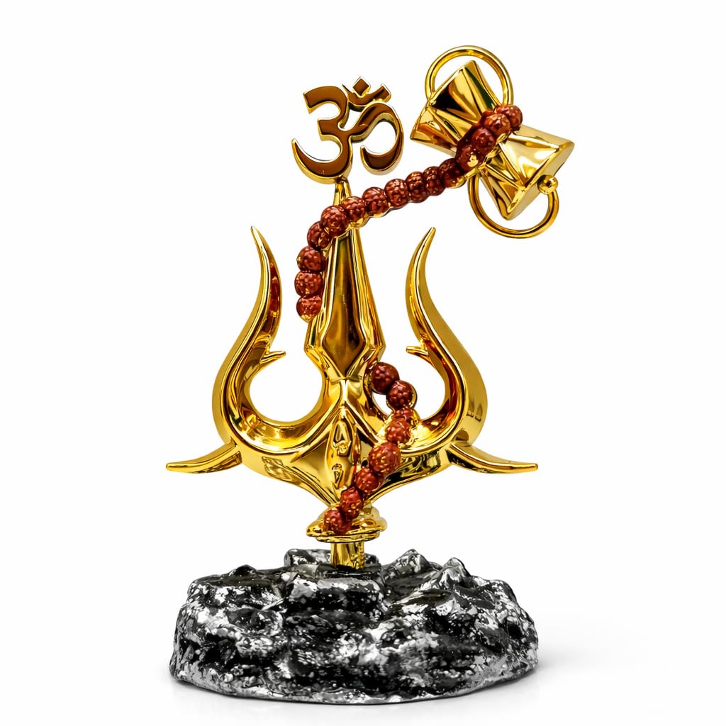 THE KUTIR Trishul Matte Finish Decorative Idol – Unique Desk Car & Home Décor Statue Ideal Gift for Office Puja Room & Special Occasions