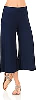 ICONICLUXE Women's Elastic Waist Jersey Culottes Lounge Capri Pants - Soft Rayon Spandex Blend for Ultimate Comfort
