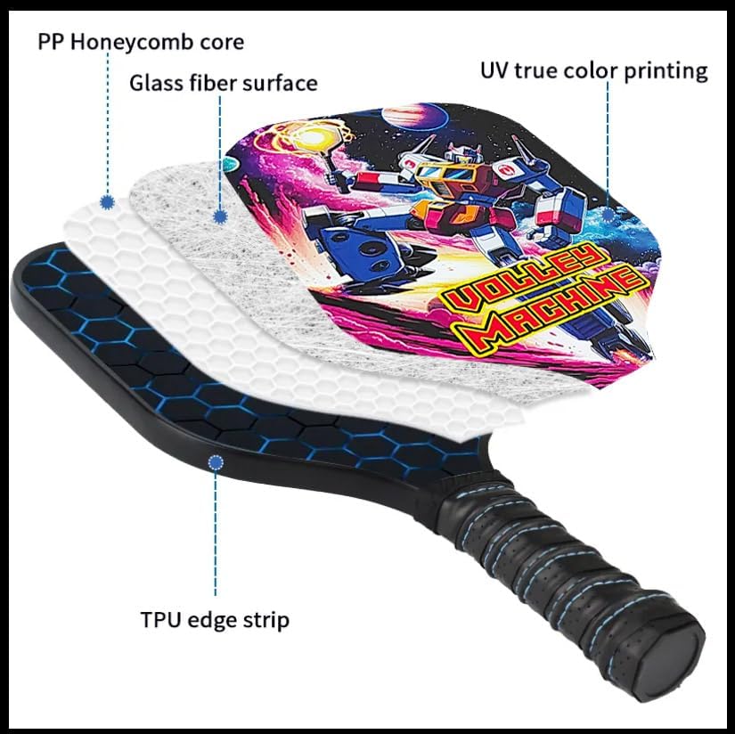 Miniatura 6 de Volley Machine - Juego de paletas de pickleball de fibra de vidrio