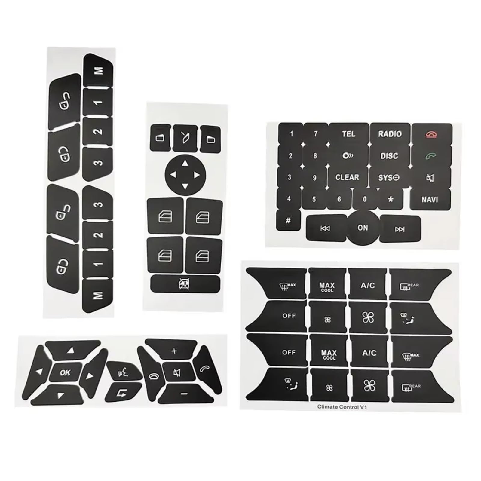 Modification Interior Compatible with Benz for W204 S204 C204 R172 W218 W212 C207 A207 R231 W176 W246 X204 Interior Car SwitchKnob Button Repair Decal Sticker Accessories
