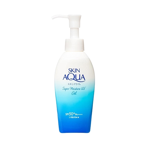 Protetor solar facia Skin Aqua Super Moisture Gel FPS50 140g com embalagem PUMP Protetor solar facia Skin Aqua Super Moisture Gel FPS50 140g com embalagem PUMP