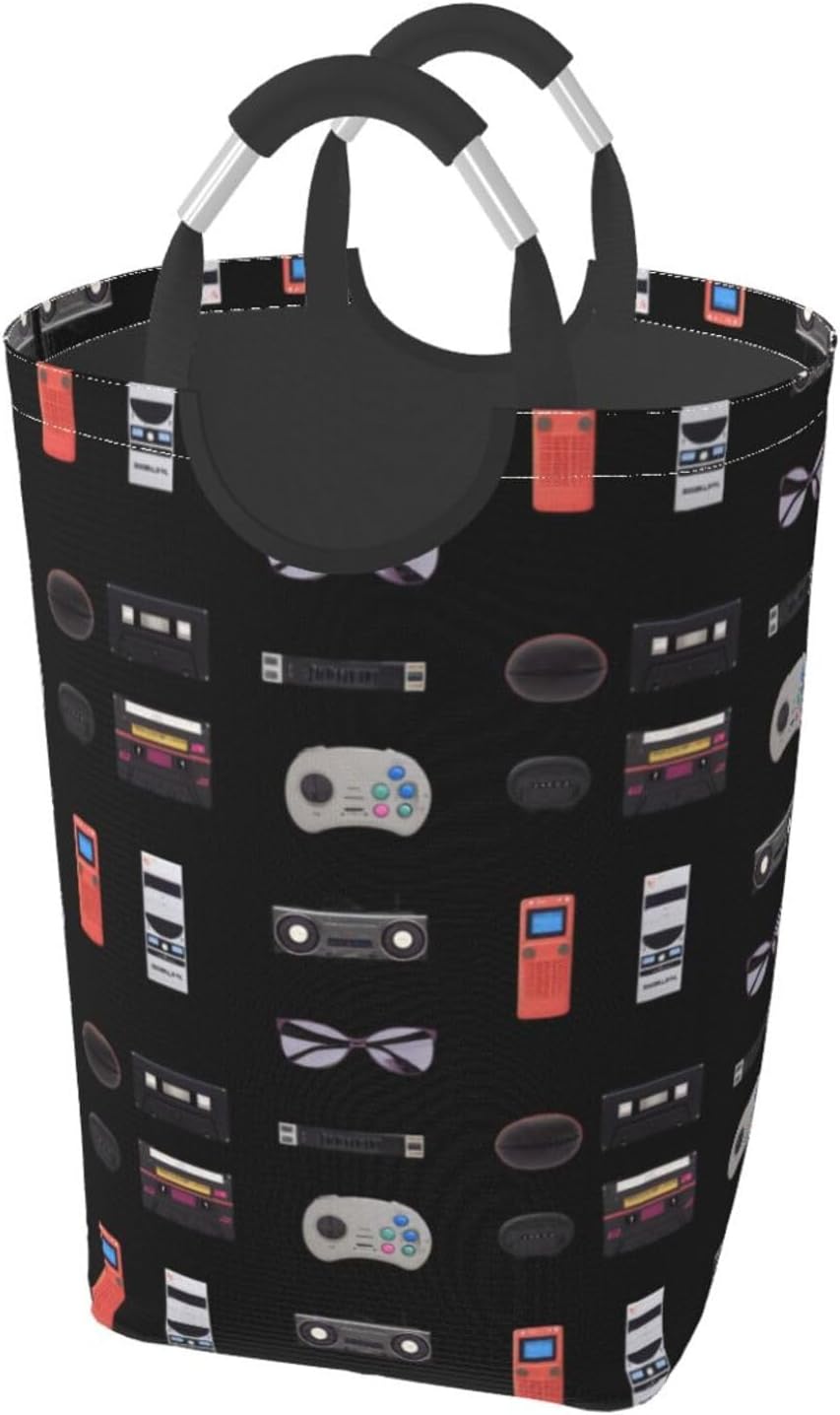 Atmosphere of the era Foldable storage bag, 50L capacity, suitable for laundry room, dormitory bedroom, dirty clothes storage basket.