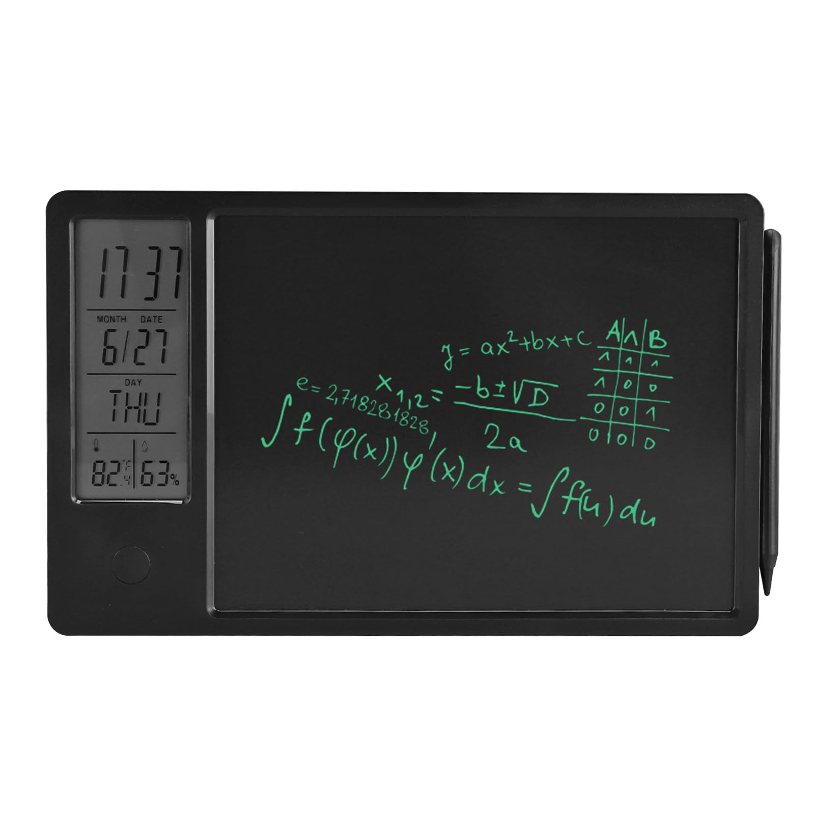 LCD-Schreibtablett 10 Zoll, Digitaluhr mit Kalender (BLACK)