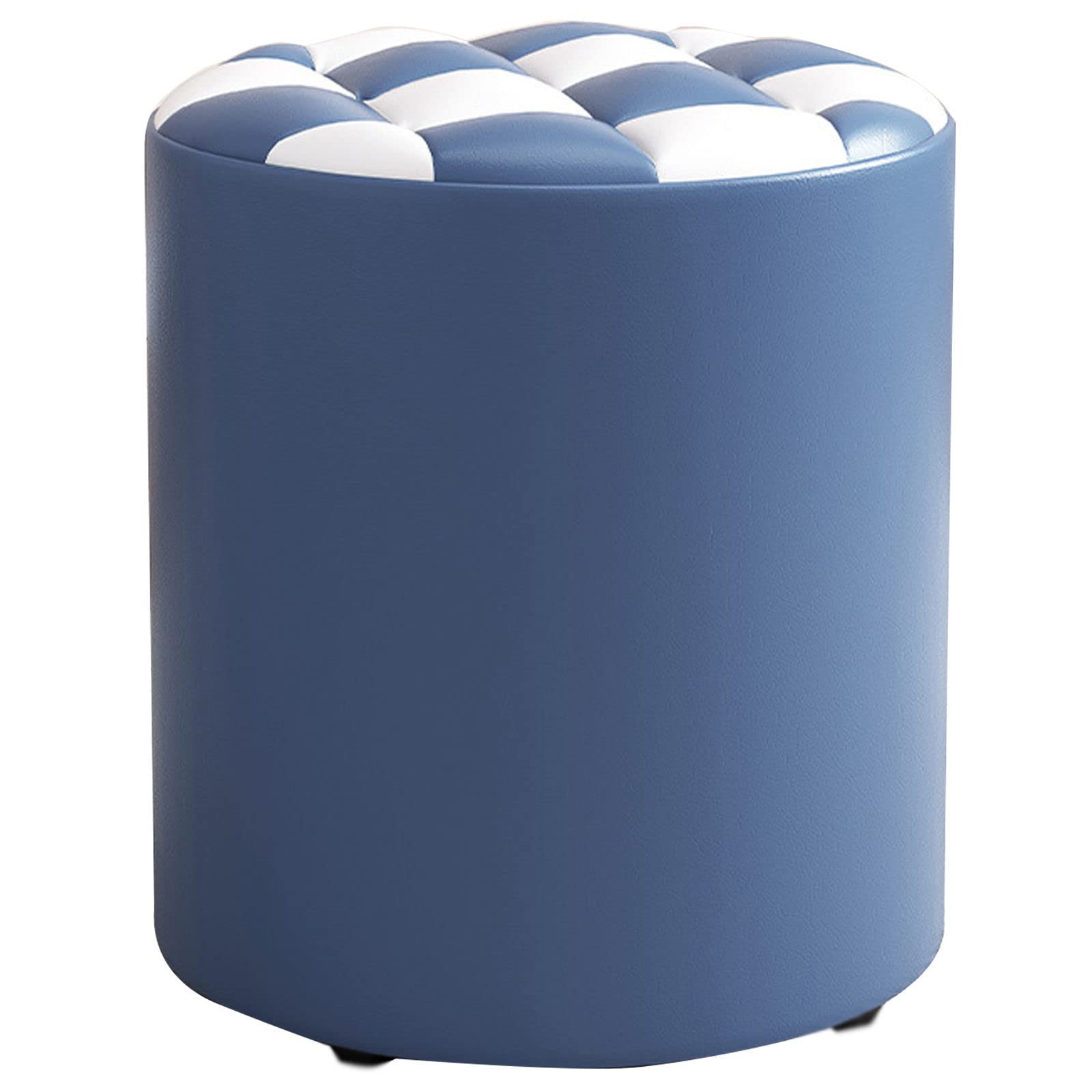 Repose-pieds de pouf rond en tissu rembourré pour un salon moderne
