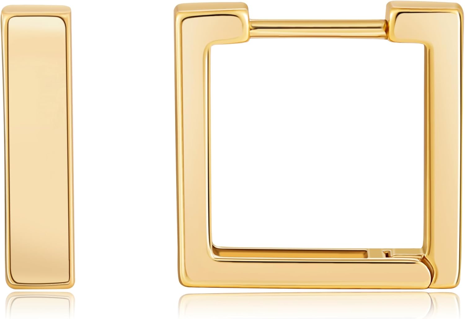 Gacimy Gold Huggie Hoop Earrings for Women 14k Gold Plated, Small Hoop Earrings for Women, 1/2 Inch Yellow Color Earrings for Women