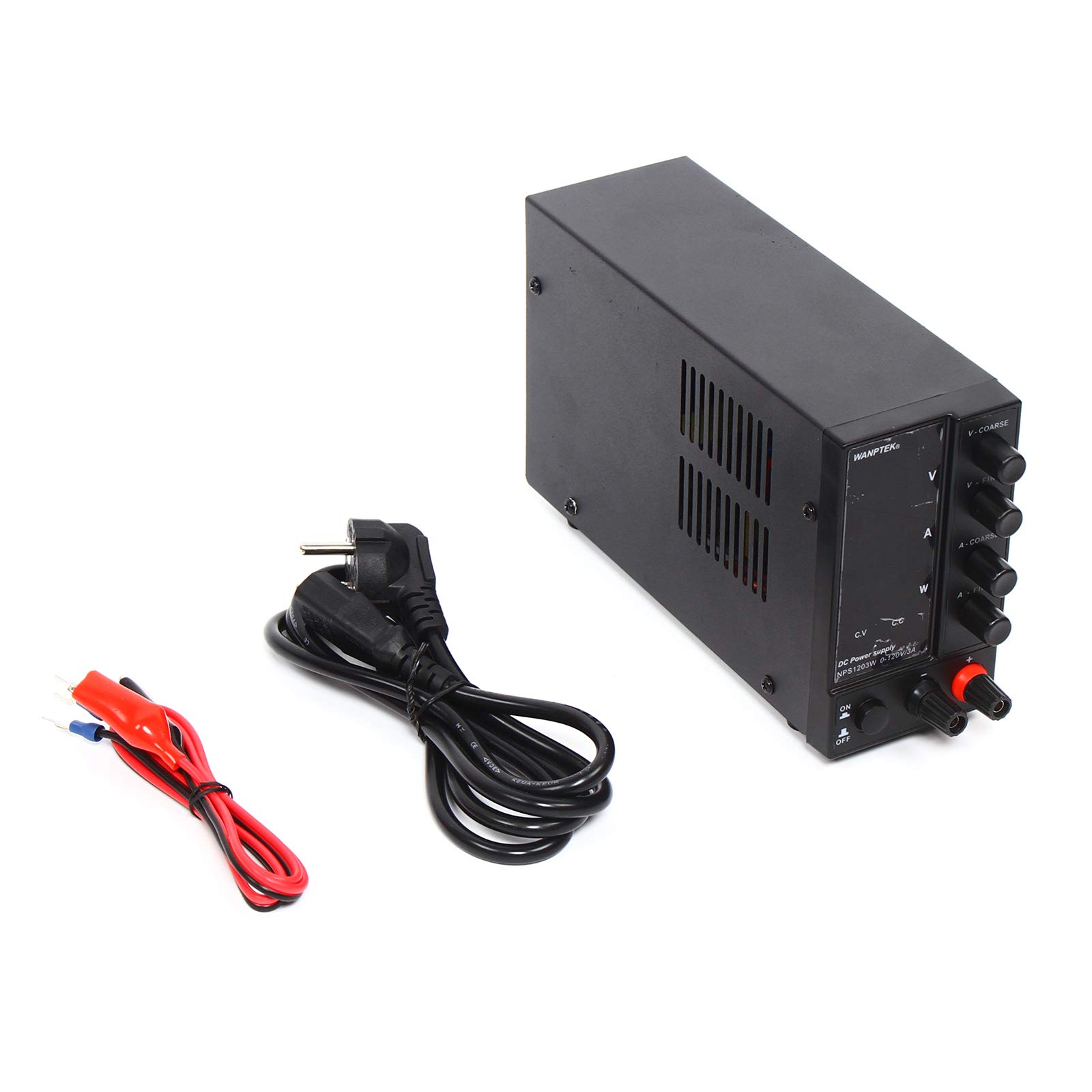 OUKANING Alimentatore da laboratorio 0-120 V/0-3 A, 360 W DC con allarme di cortocircuito, protezione da sovraccarico e ventola, regolazione precisa tensione/corrente (0,01 V/0,001 A), display HD
