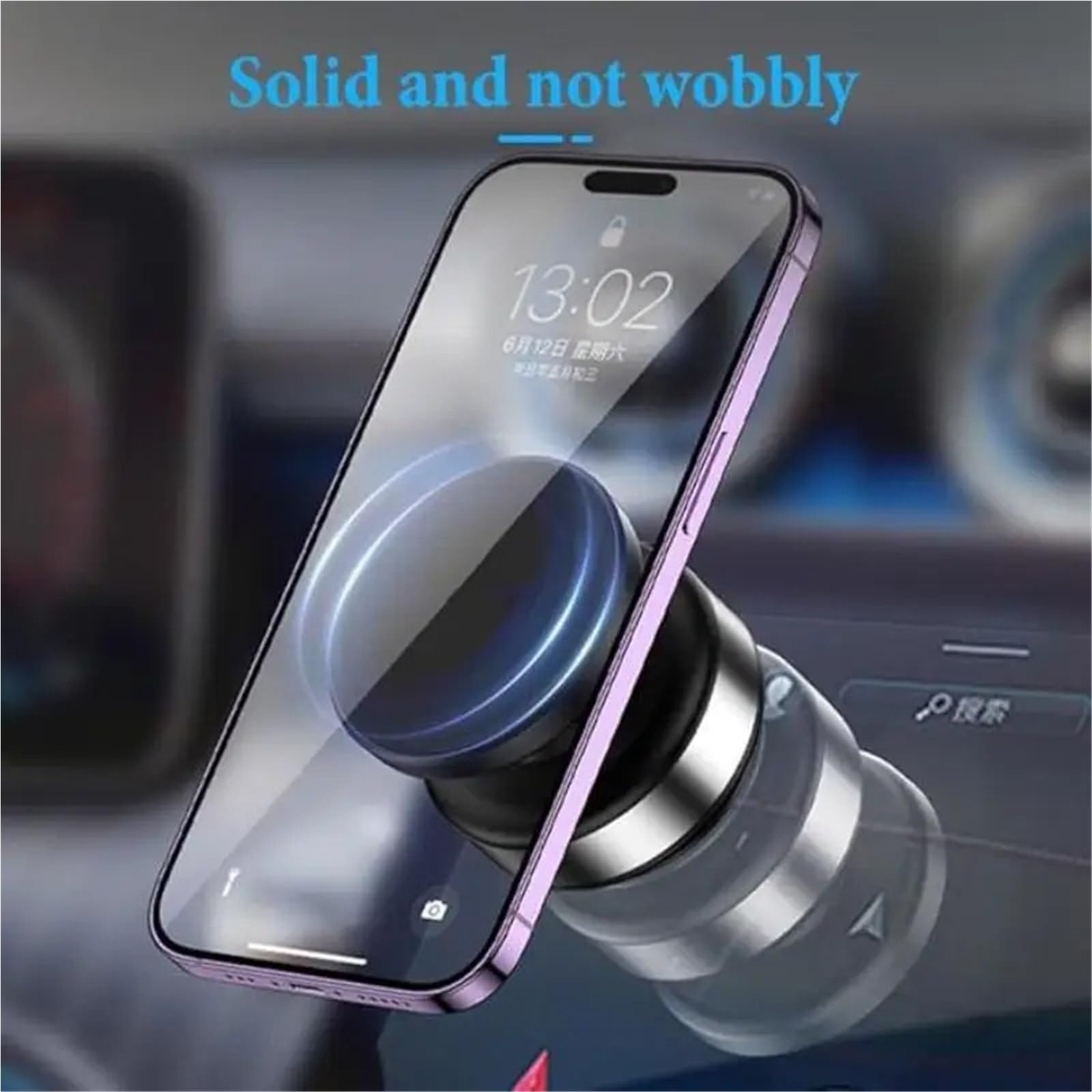Accesorios Coche Porta Smartphone Supporto Magnetico per Telefono da Auto - Supporto a Ventosa Girevole a 360° con Forte Assorbimento Magnetico