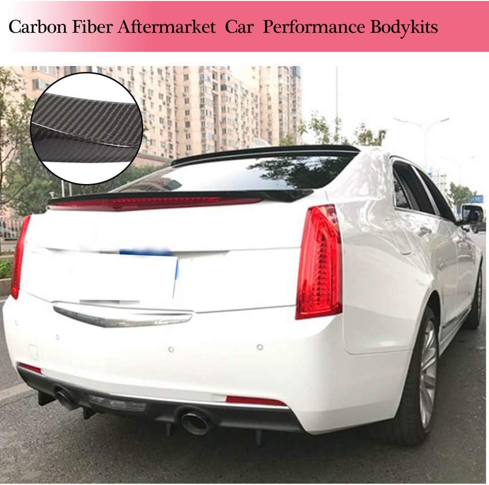 MCARCAR KIT Carbon Fiber Trunk Spoiler fits for Cadillac ATS Sedan 2013-2019 Factory Outlet Rear Tail Lip Deck Boot High End Wing