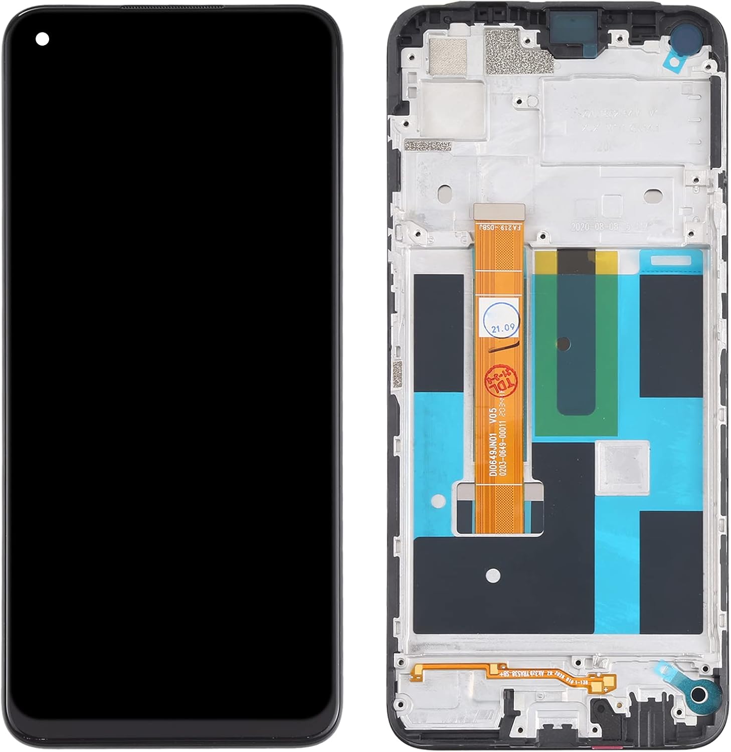 CHENYAN LCD Screen and Digitizer Full Assembly with Frame for Oppo Realme 7 (Asia) 4G RMX2151 RMX2163
