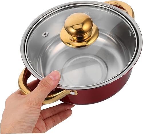 Miniatura 4 de Juego de utensilios de cocina antiadherentes de acero inoxidable con asas resistentes al calor chapadas en oro, ollas y sartenes para una cocina