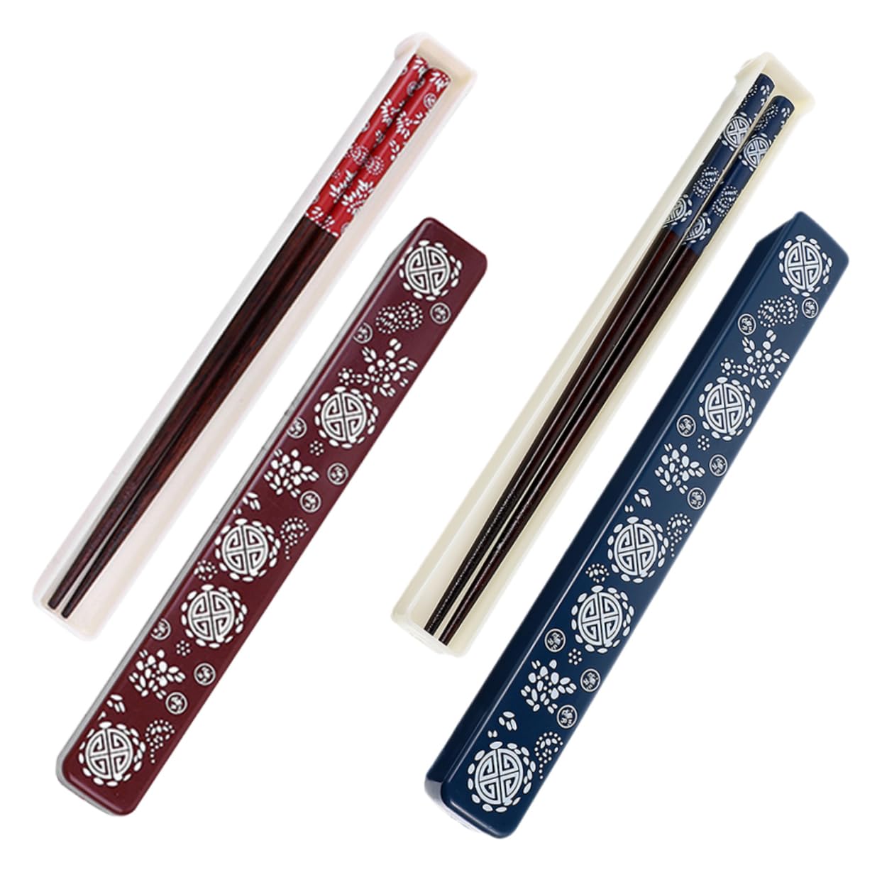 Baguettes à Sushi en Bois 2 Lots avec Boîte de Rangement Portable
