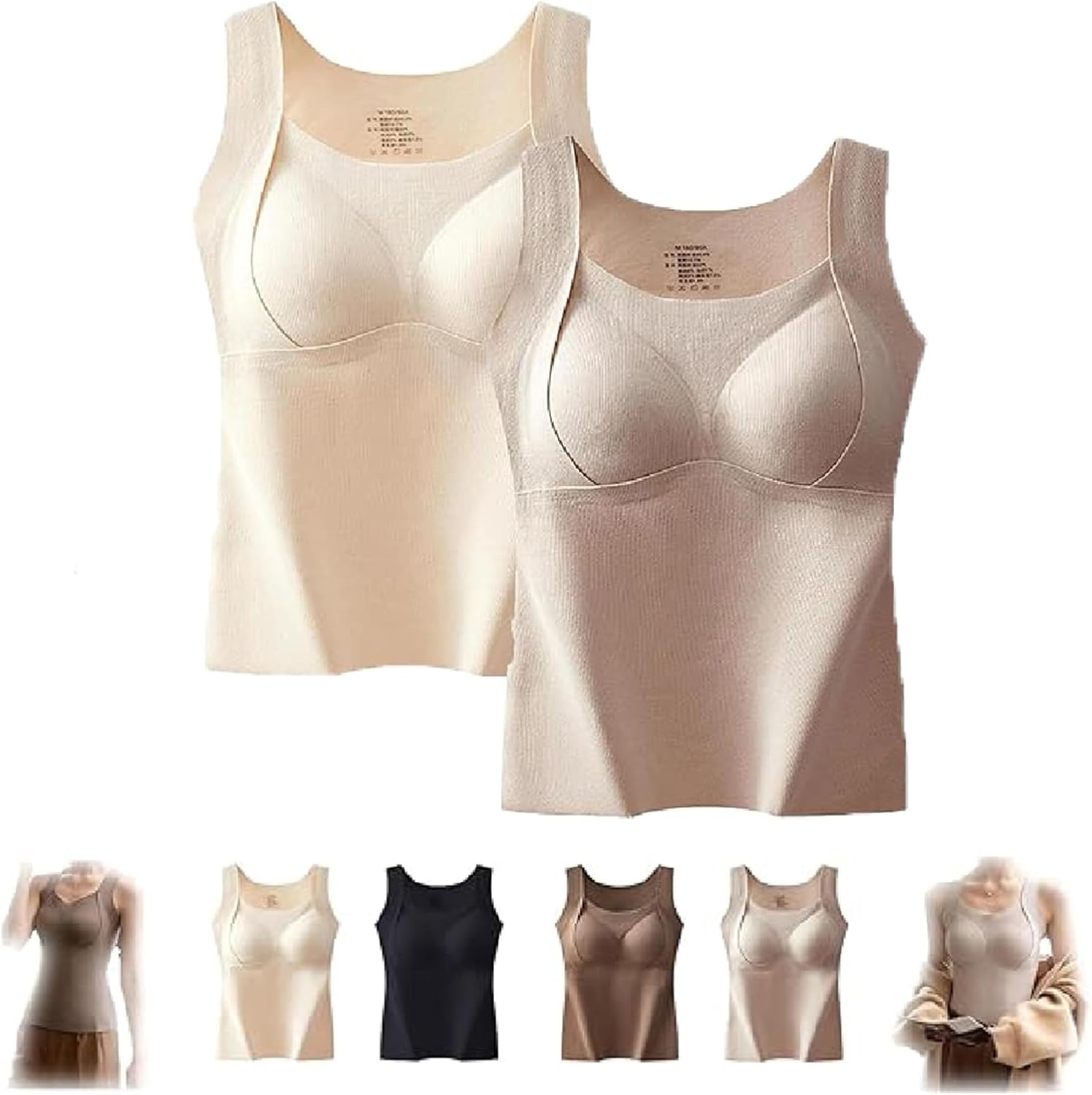 Shop Built Bra, Women'S Thermal Tank Top With Built-In Bra, Women'S Thick Warm Vest