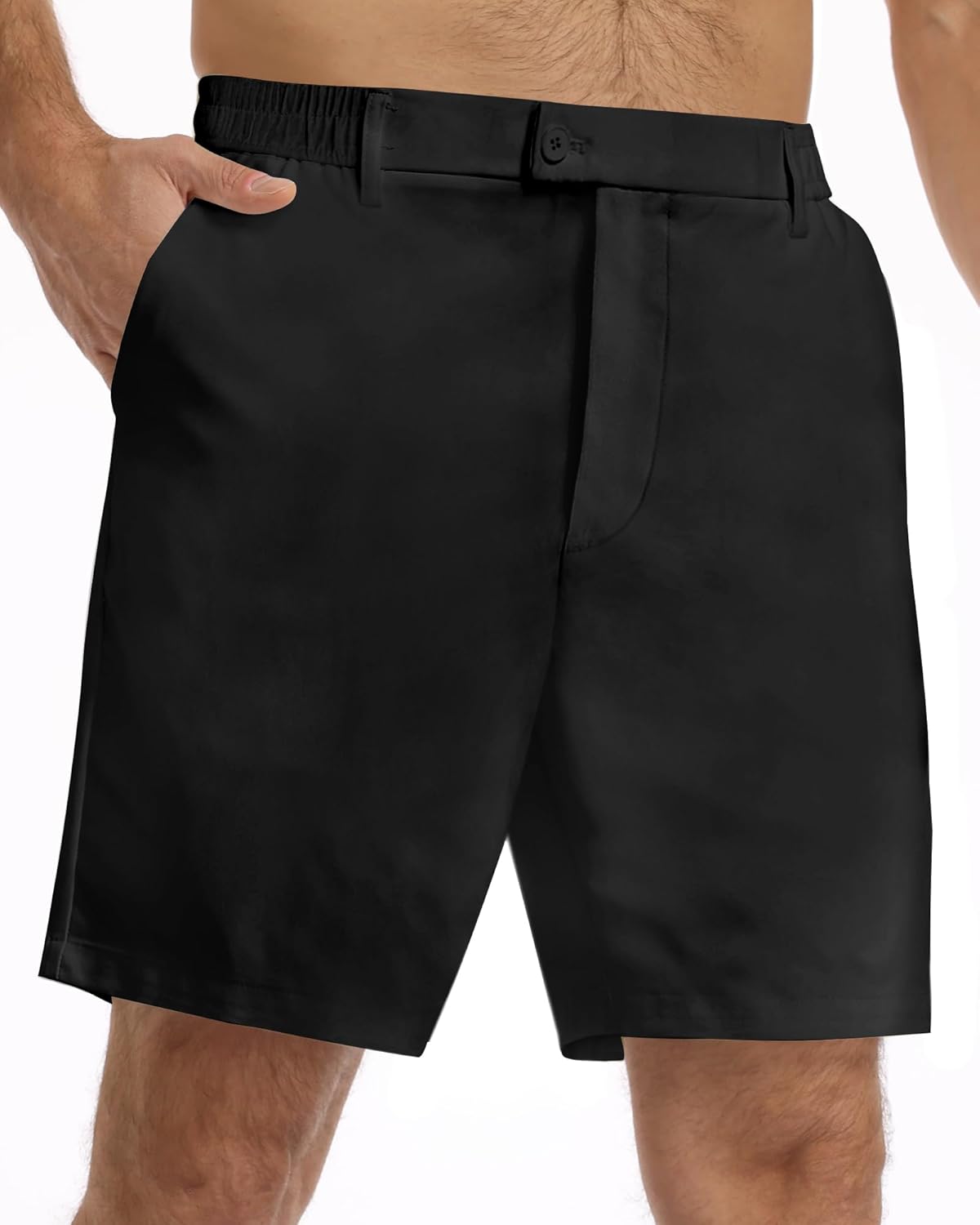 DOWMQ Mens Golf Shorts 7" Stretch Casual Dress Shorts Lightweight Hiking Shorts Quick Dry Athletic Shorts with 5 Pockets