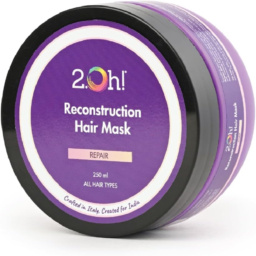 Italian Reconstruction Hair Mask for Frizzy Hair | Hair Mask for Damaged Hair with Deep Conditioning Concentrate | Repair Mask for Dry Hair | Argan Oil Hair Spa Cream for Women and Men, 1 Count