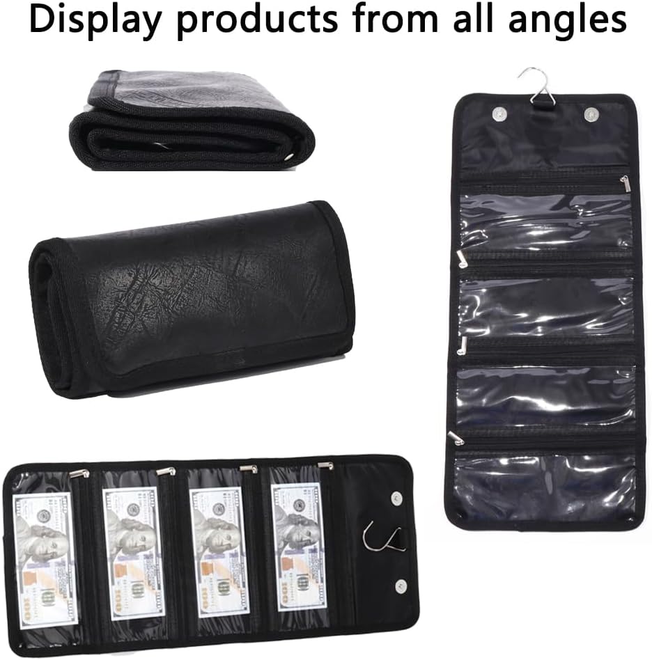 Money Organizer Wallet for Cash - Multi-Pocket Money Pouch with Envelopes for Budgeting, Receipts, Coupons, Currency Storage, and Card Holder Wallet (Black, 4 pockets) - Image 6