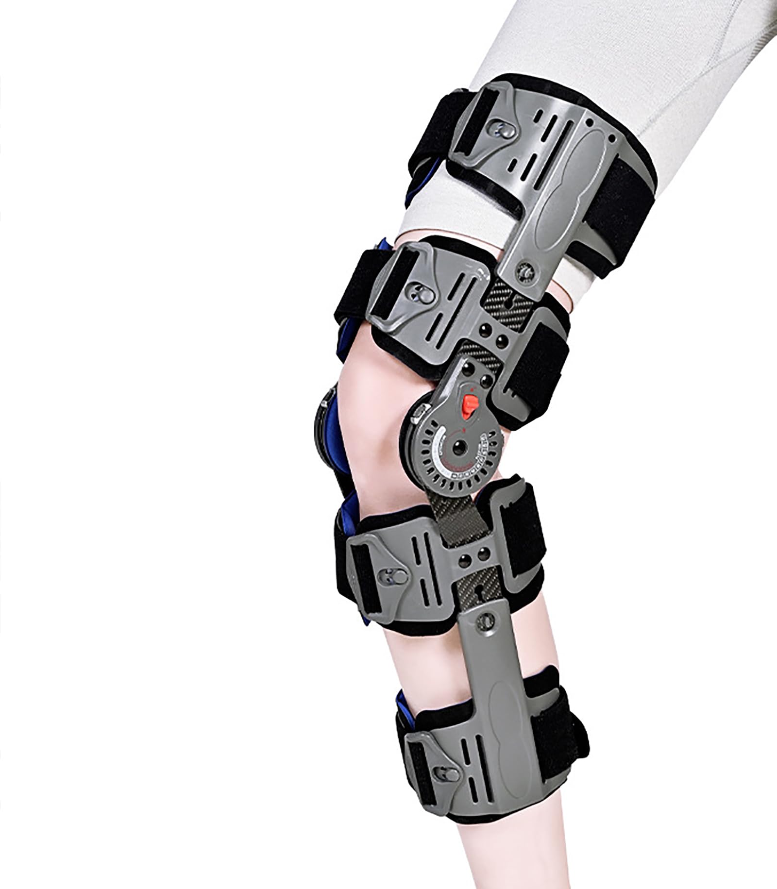 Rodillera con Bisagras ROM, Rodillera Descargadora De Artrosis para Osteoartritis, Inmovilizador De Rodilla Posoperatorio Ajustable, para Desgarro De Menisco, Artritis