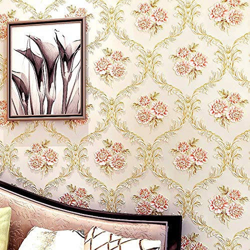Carta da parati non tessuta 3D Fiore pastorale Soggiorno Camera da letto Hotel Ingegneria Carta da parati speciale di liquidazione (Color : 0.53x9.5m)