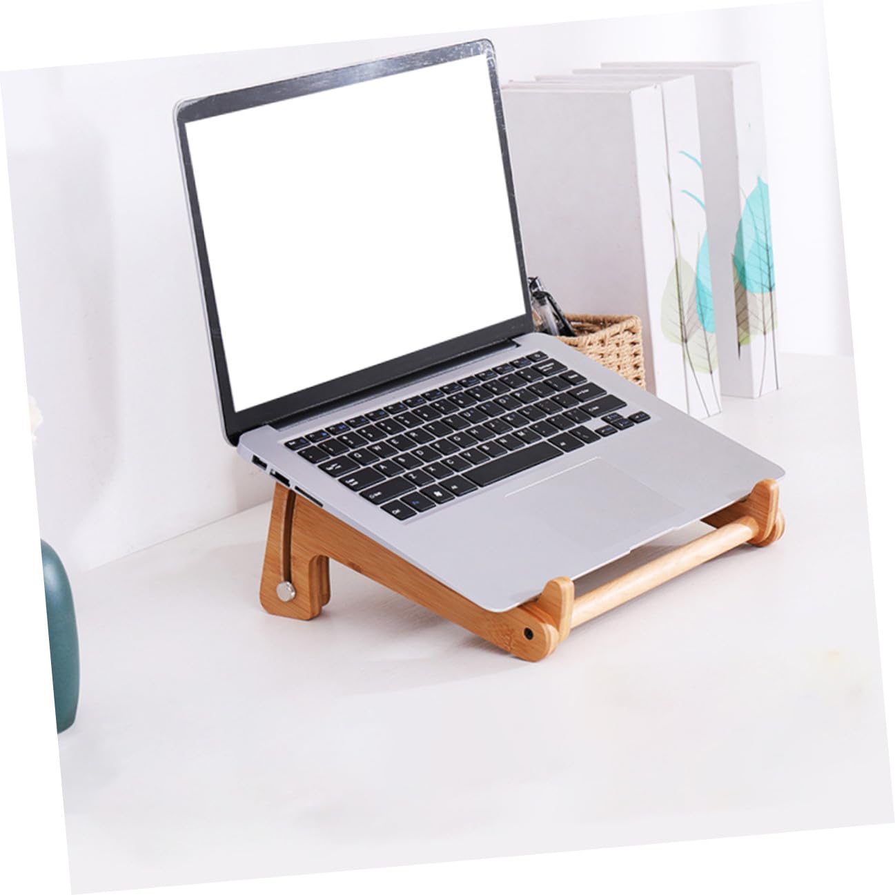 BESPORTBLE Supporto Regolabile per Laptop in Legno 13-156 Pollici Supporto Pieghevole Portatile per Laptop Accessorio Multifunzionale per Computer e Tablet Protezione Ergonomica della