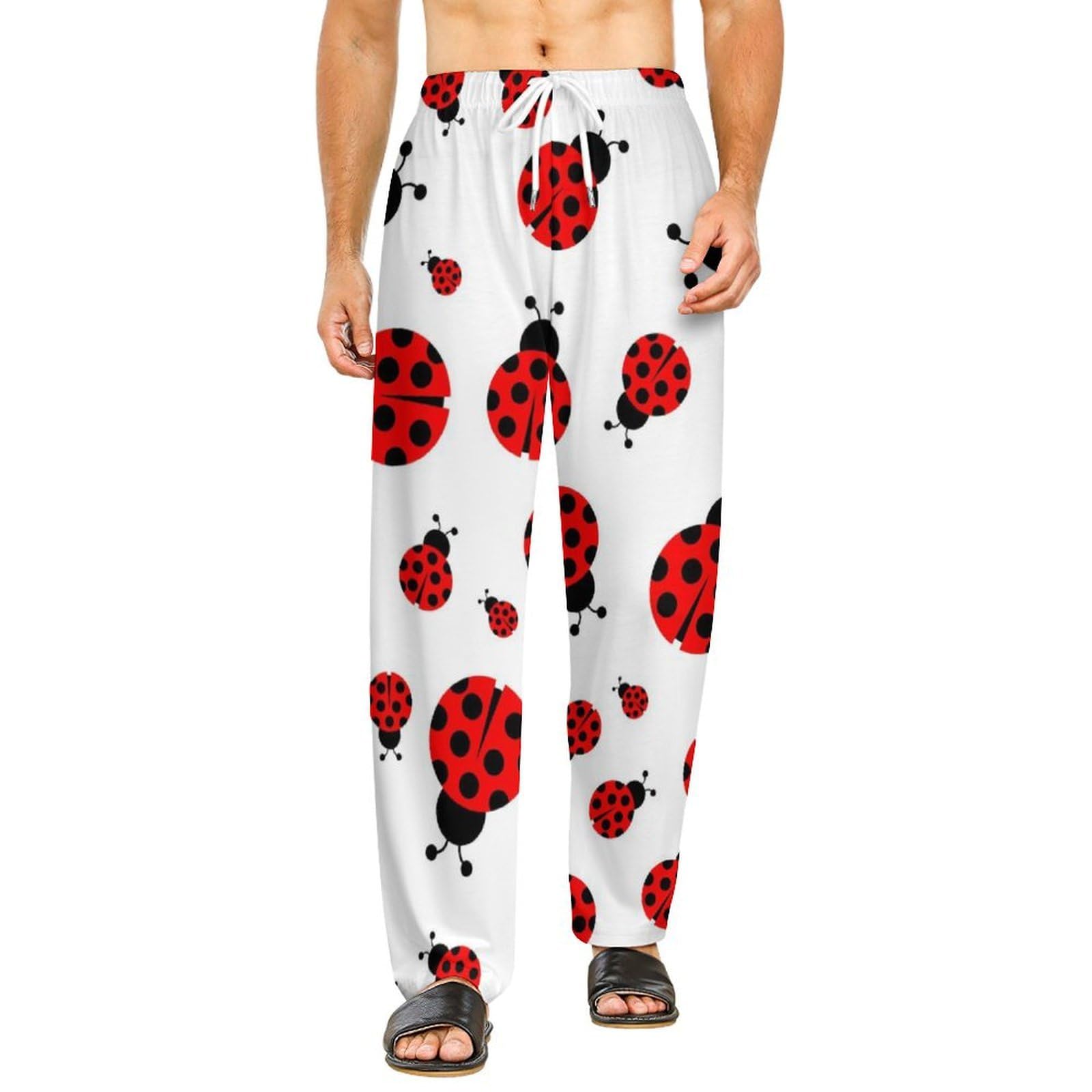 Bas de pyjama rouge femme long taille S pour nuit et détente - 8