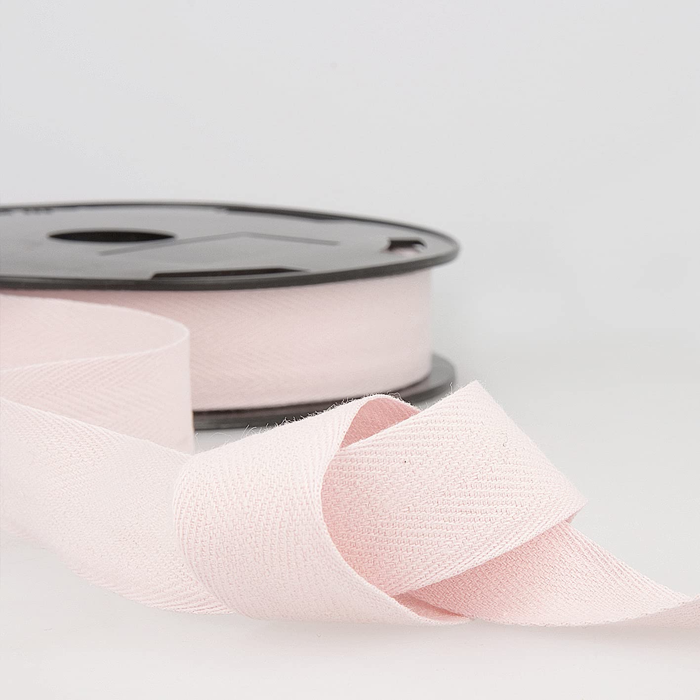 Baby Pink 10m 100% Cotton Twill Tape - Soft Flexible Tape for Binding, Edging, Bunting, Aprons & Crafts - 30mm Wide - Packaged Length, No Joins - Giddy Square — image 1