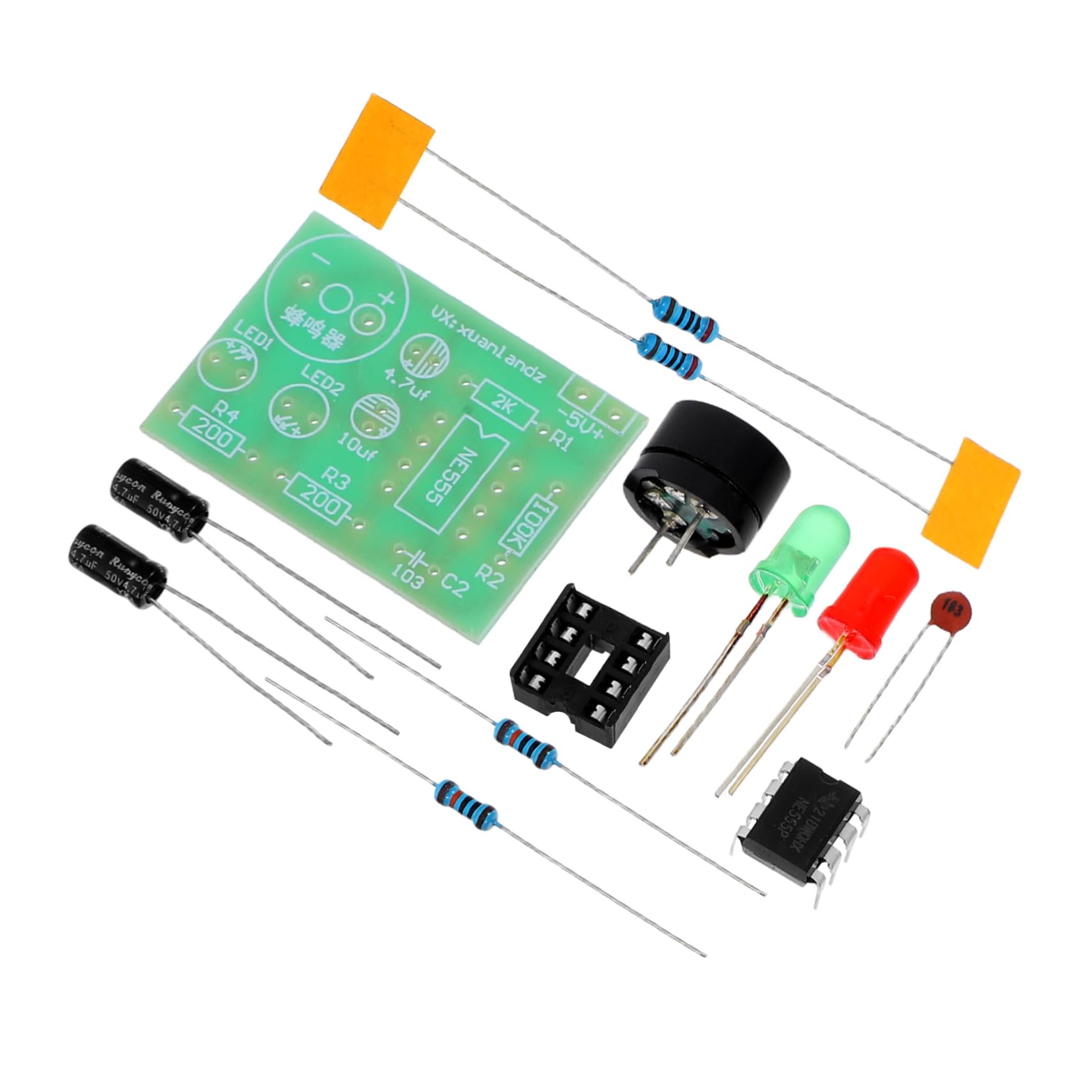 VILLFUL DIY Electronic Kits Electronics Practice Board 555 Timer Led Flashing Circuit for Training