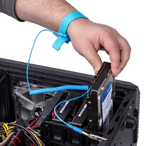 Miniatura 7 de Correa de muñeca antiestática, antiestática, correa de muñeca antiestática, correa de muñeca ajustable ESD, pulsera de conexión a tierra, pulsera