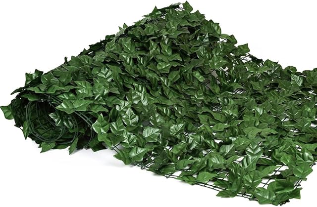 Artificial Ivy Leaf Hedge Roll 3*1M,Decorative Privacy Fence Screening Green Wall Panels,Garden Balcony Landscaping Fence,UV Fade Protection Fake Grass,Outdoor Indoor Decoration