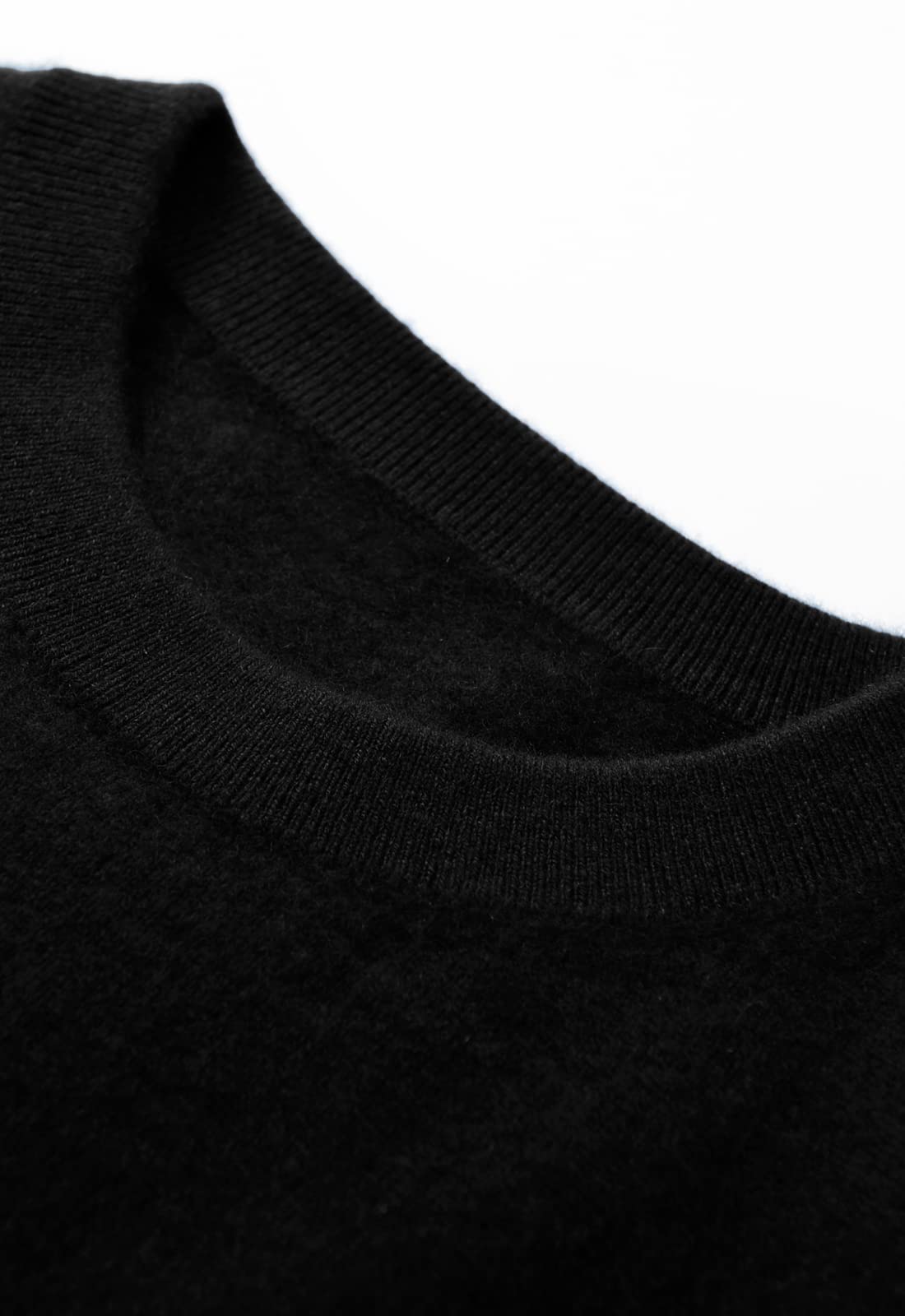 Suéter de Cachemira de Cuello Redondo para Hombres Tejido en Color sólido