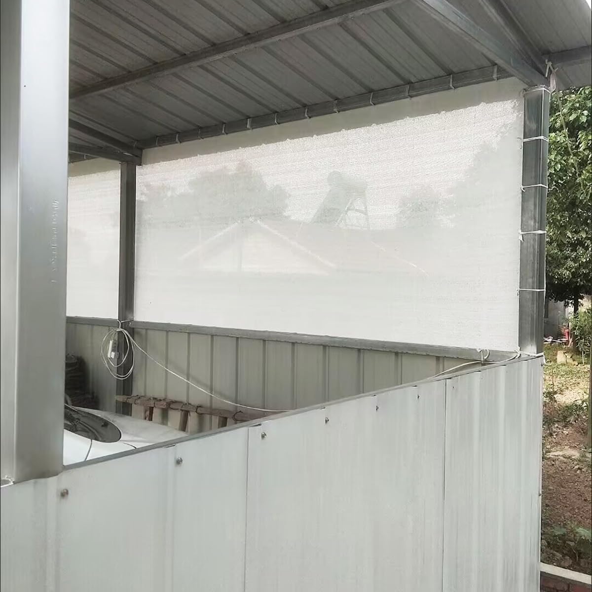 Tela de jardín e de 10 x 15 m con ojales, resistente a los rayos UV, 80% de bloqueo solar, malla para invernaderos al aire libre, tela blanca e para plantas