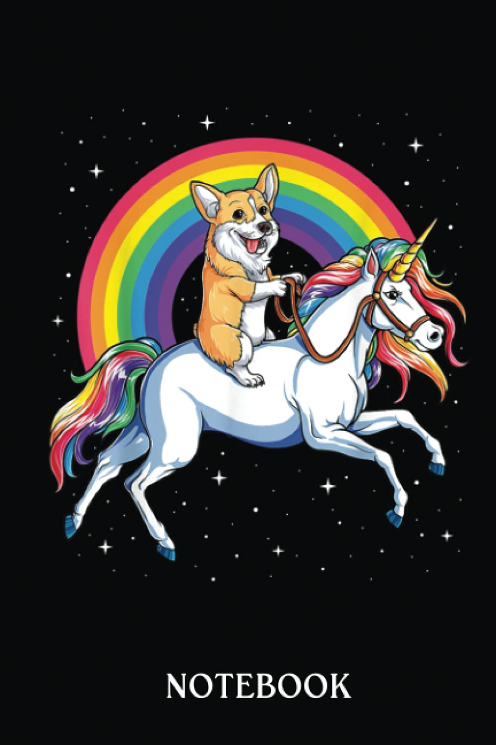 Halloween Notebook: Corgi Unicorn T Girls Space Galaxy Rainbow Corgicorn