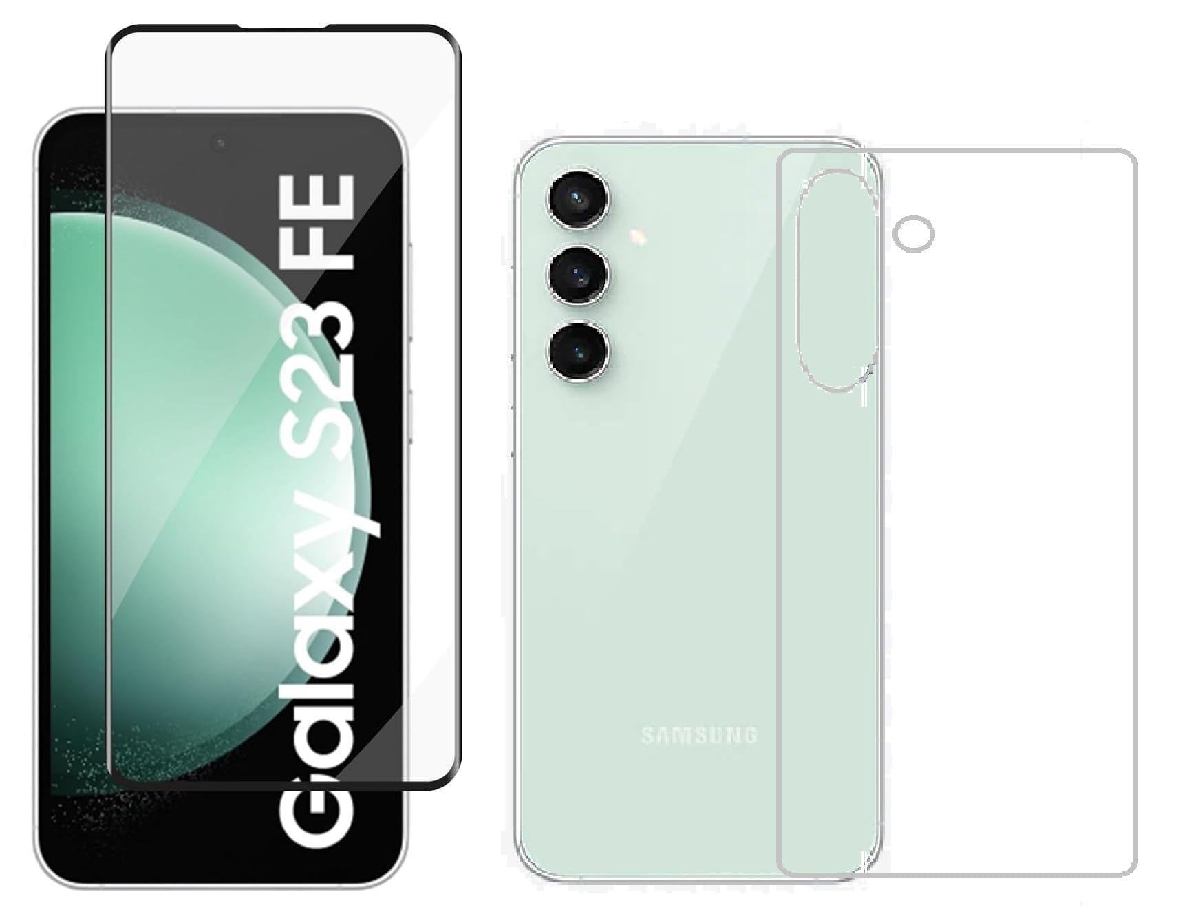 Samsung Galaxy S23 FE 5G Tempered Glass Front and Back Full Glue Screen Protector 11D Tempered Glass with Unbreakable Flexible Protector Back Guard for Samsung Galaxy S23 FE 5G (B0CMJM39B8) Amazon Price History, Amazon Price Tracker
