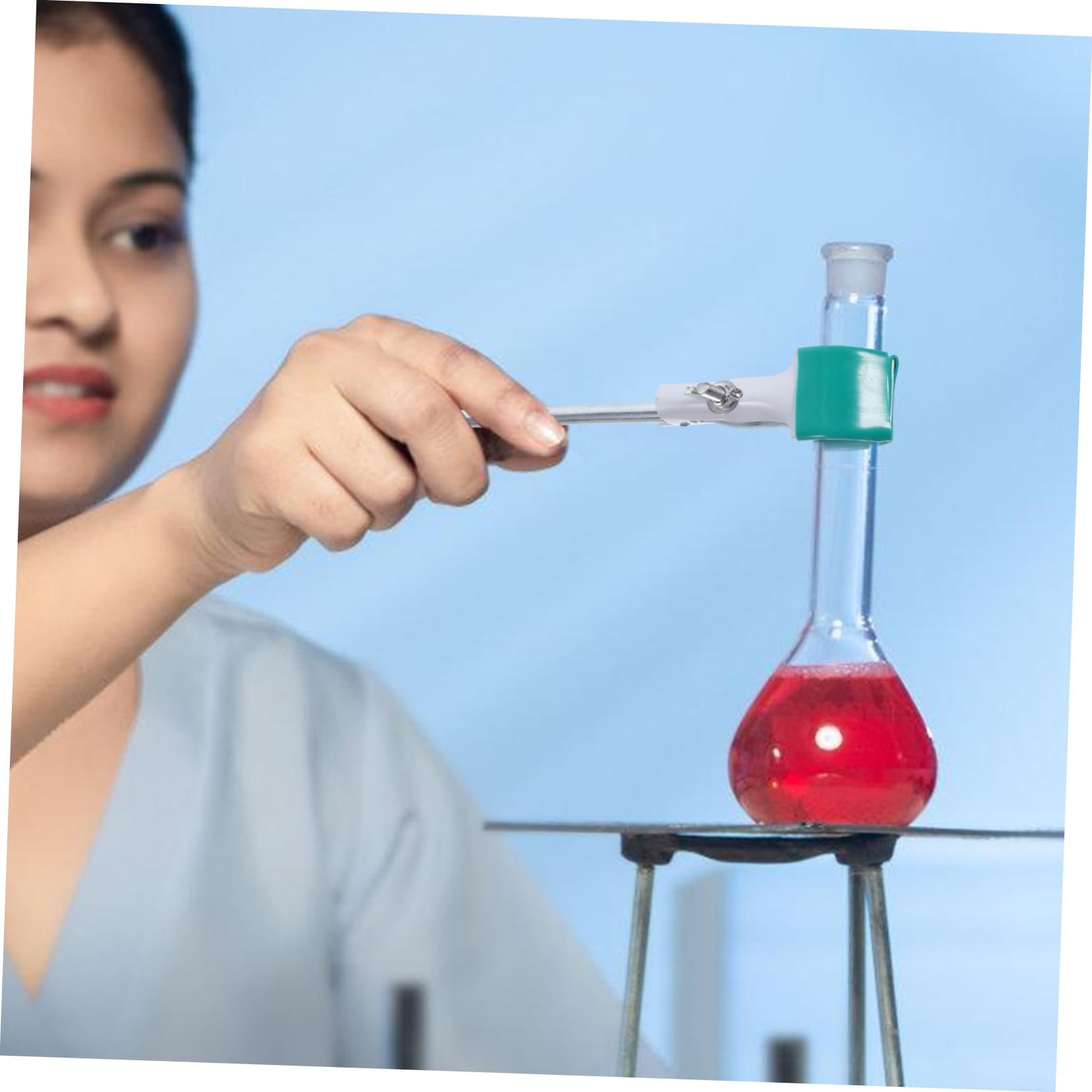 Zerodeko Morsetti per Laboratorio 3pezzi in Acciaio al Carbonio e Pvc Nero, Forma a Dito, Fissaggio Sicuro per Beaker e Flask, per Esperimenti Didattici e Laboratori Industriali
