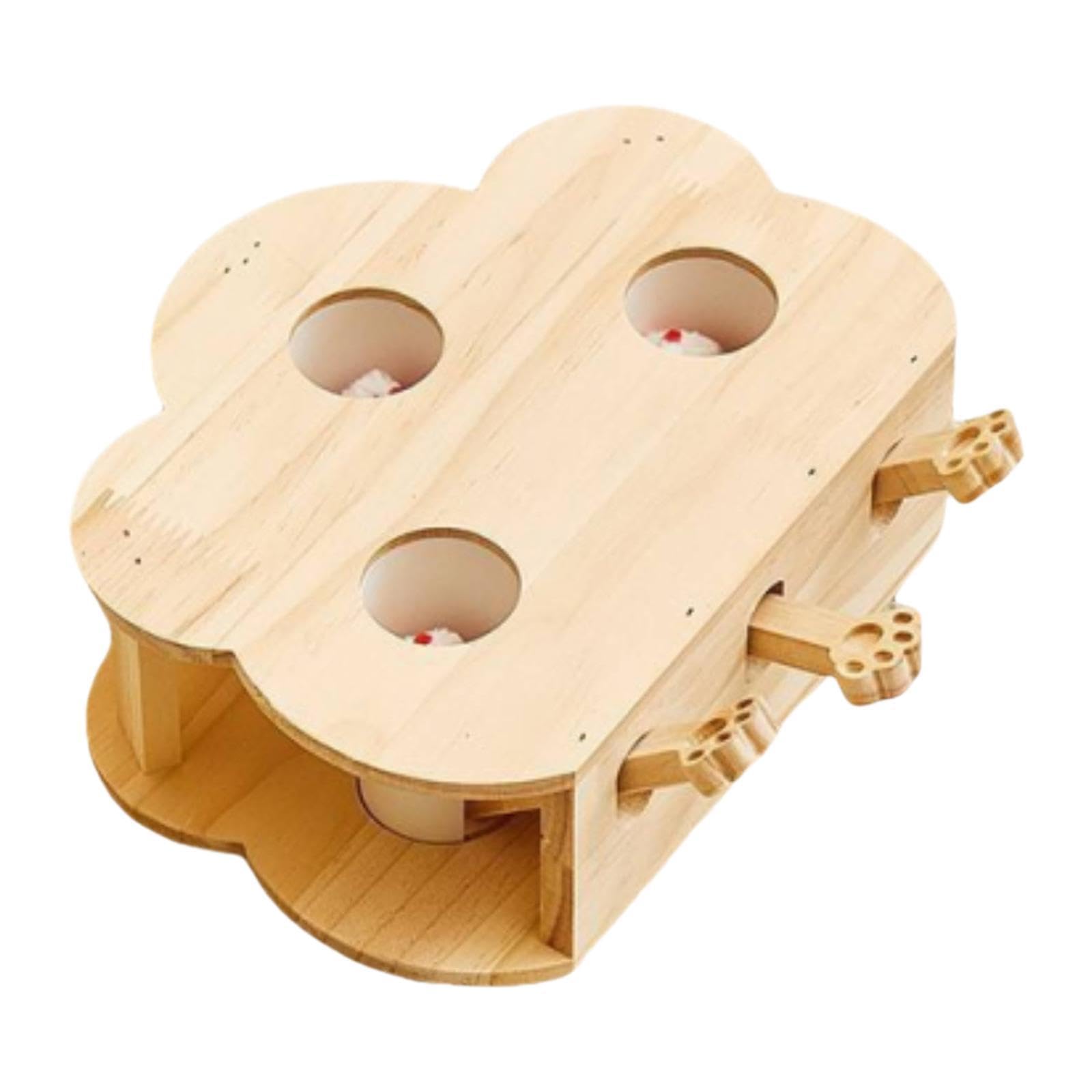 Whack a Cat Toy: Interattivo in Legno per Gatti, Gioco di Cattura E Apprendimento a più Livelli per Gatti Attivi, Ideale per La Casa, 3 Fori