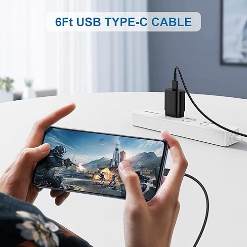Miniatura 6 de Cargador tipo C, paquete de 3 cargadores de pared USB C de 25 W PD de 25 W, bloque de carga súper rápida y cable de carga de teléfono Android de 6