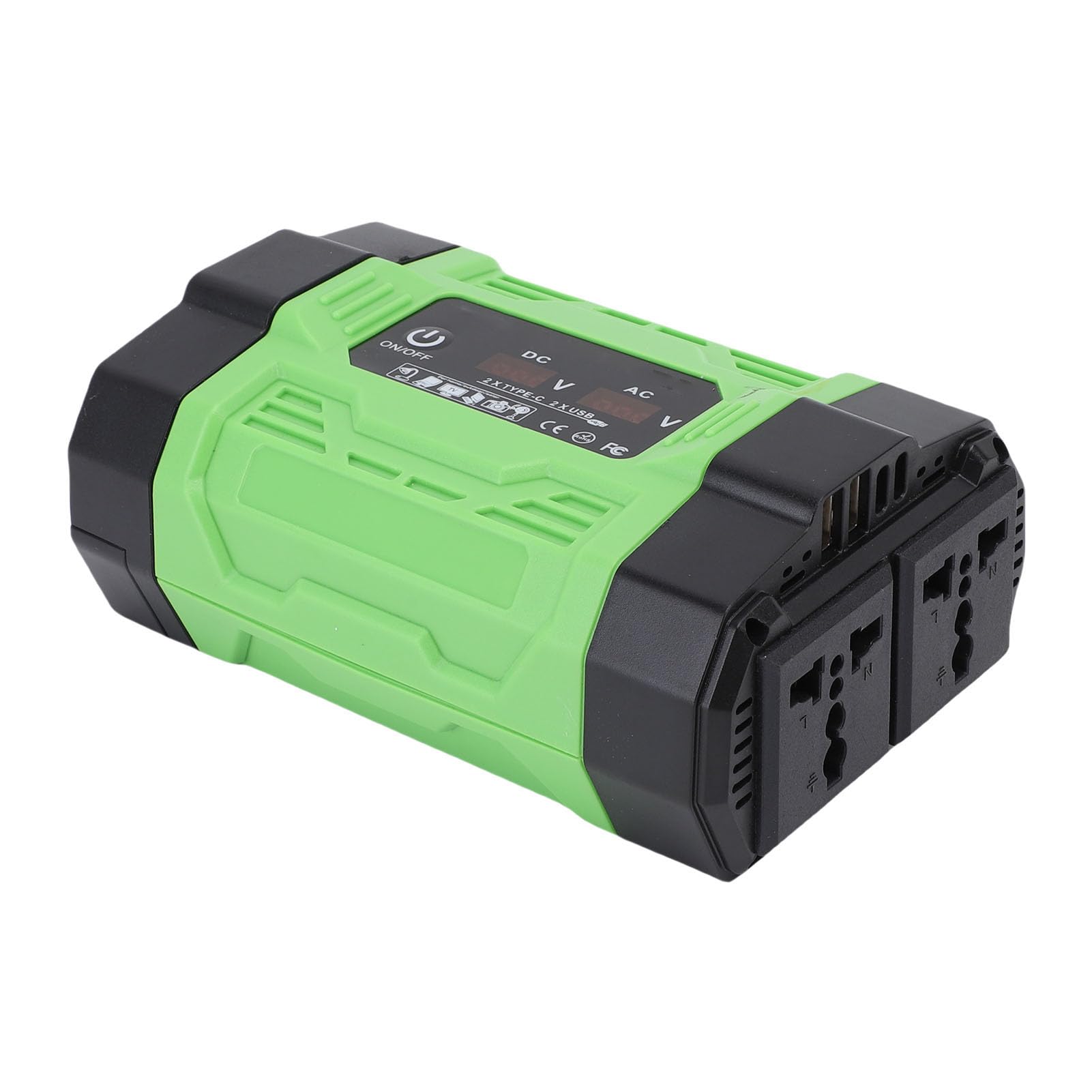 RiToEasysports Przetwornica Napięcia Samochodowego o Mocy 500 W, Przetwornica Napięcia DC 12 V na 220 V AC, 2 Porty USB 2 Porty Typu C Gniazda Prądu Przemiennego, do ładowania W Podróży na