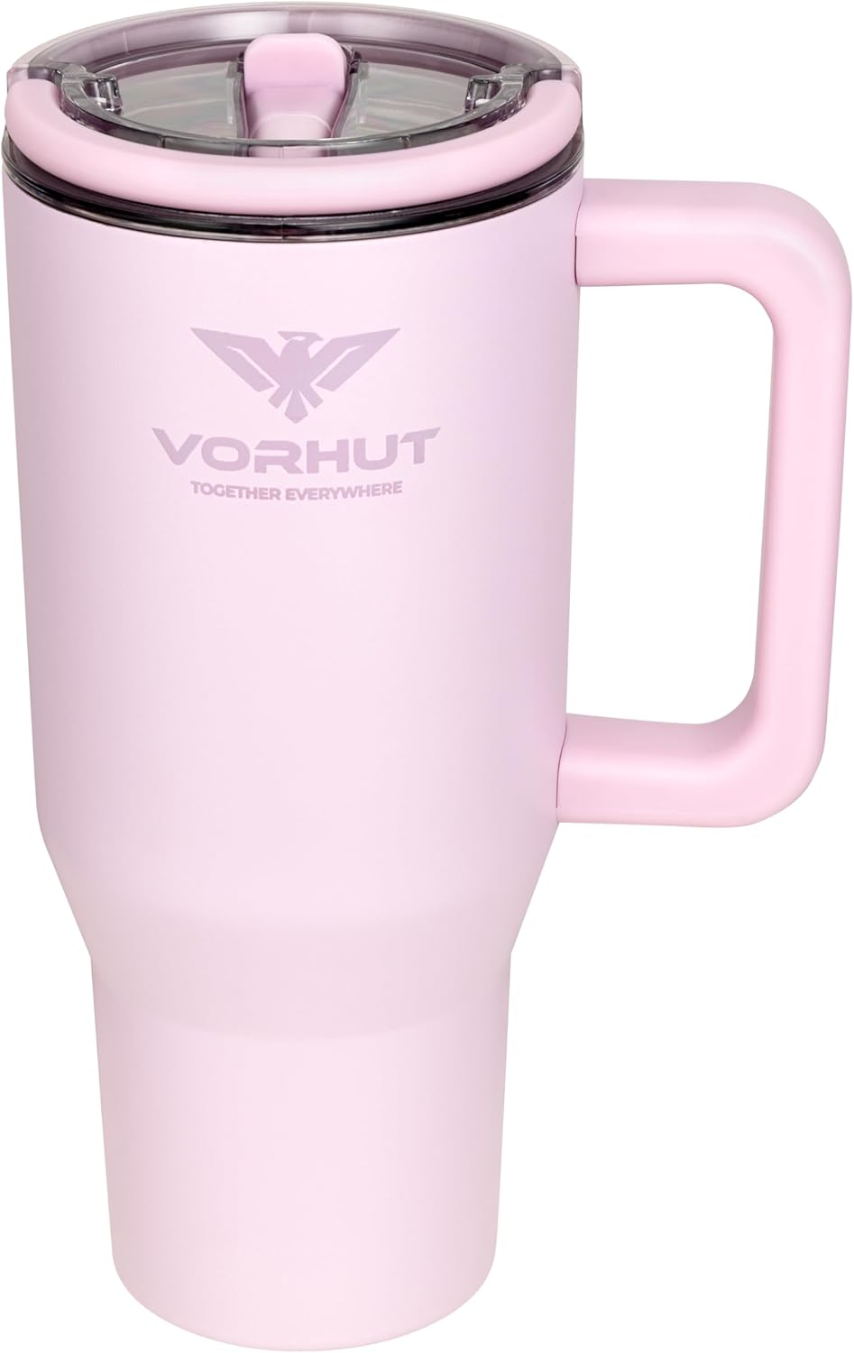 30 oz Tumbler with Handle - Insulated Stainless Steel Coffee Tumbler with Lid and Straw - Leak Proof Travel Mug - Dishwasher Safe - Insulated Cup for Hot & Cold Beverages - Rose - Image 2