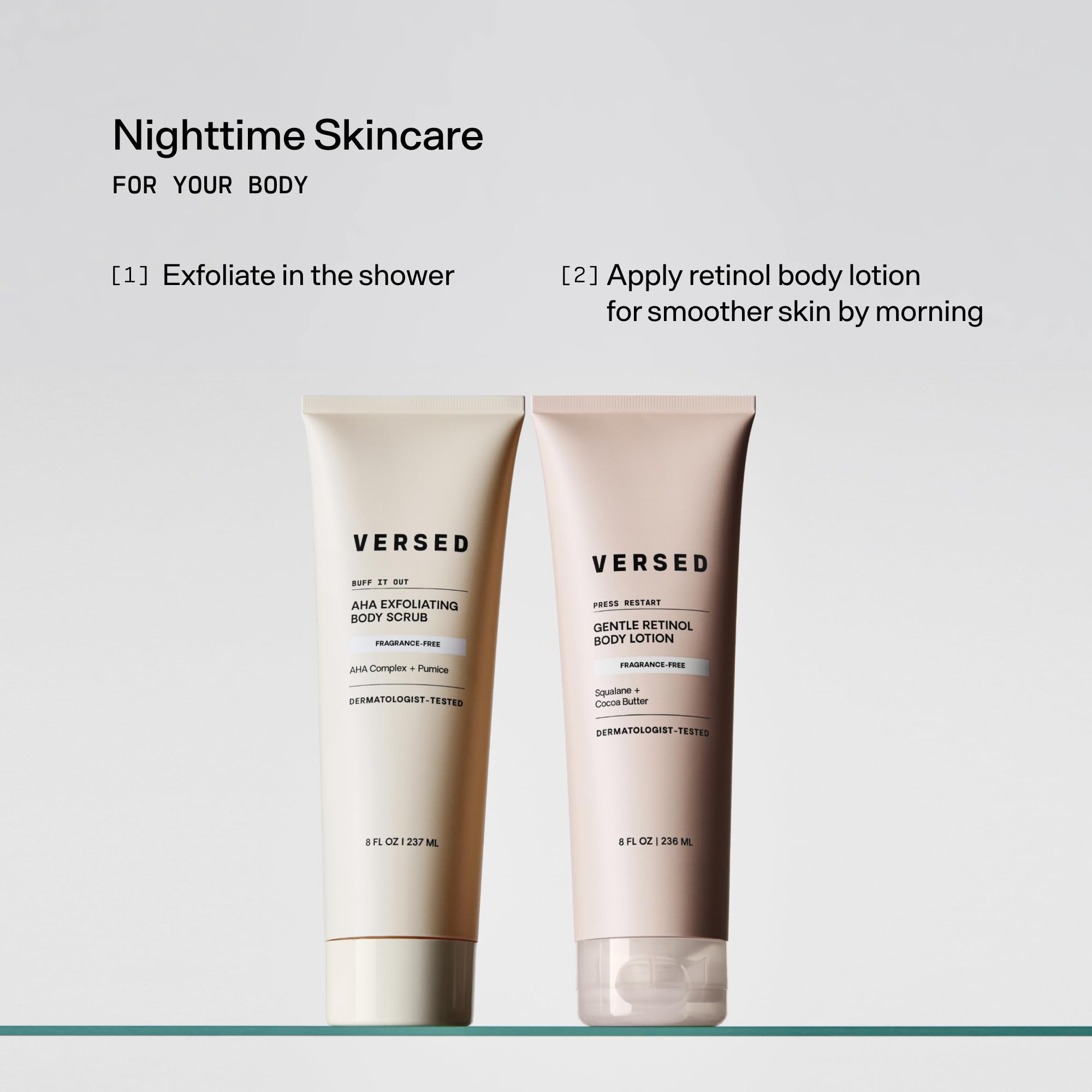 Versed Buff It Out AHA Exfoliating Body Scrub and Mask - Lactic Acid & Glycolic Acid Exfoliant - Microfine Pumice Body Exfoliator to Polish and Smooth Bumpy, Dry Skin - Vegan & Cruelty-Free (8 oz)