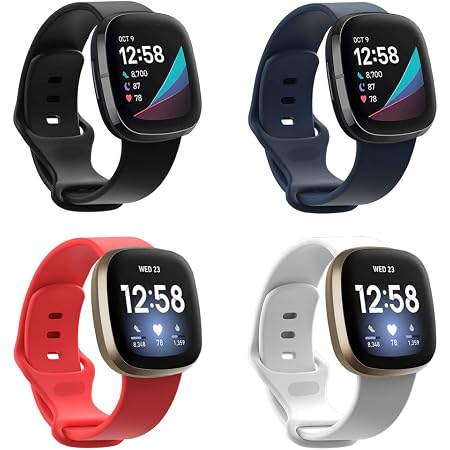 Amazon.com: FAKIDOM - Juego de 4 correas de repuesto para Fitbit Versa 3 y  Fitbit Sense para mujeres y hombres, correa deportiva de TPU suave,  accesorios de repuesto para reloj Fitbit Versa