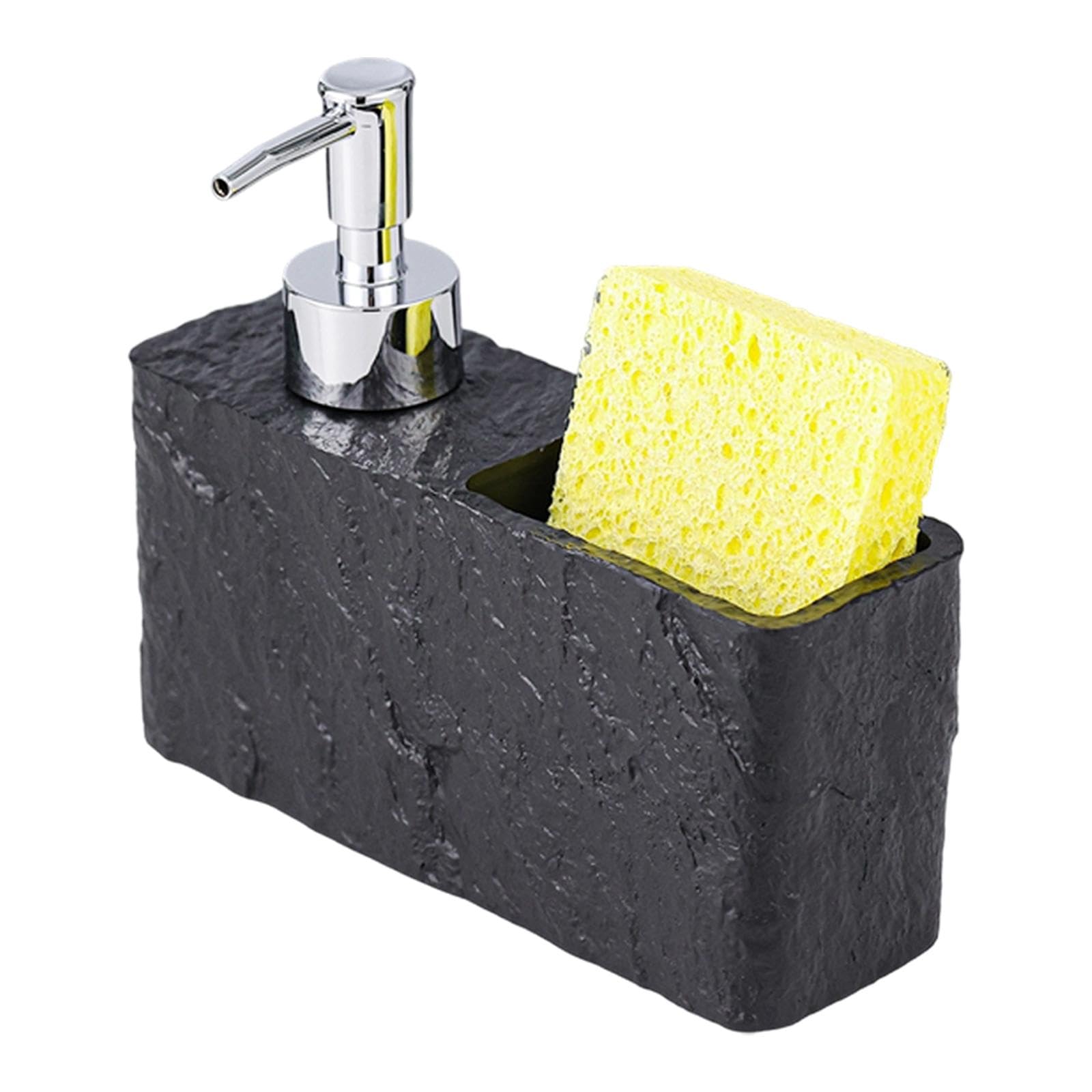 Dispenser di Sapone, Pratico Organizer per Lavello, Regali, Accessori Multifunzionali per La Cucina, Spugna E Spazzole per Piatti, Nero