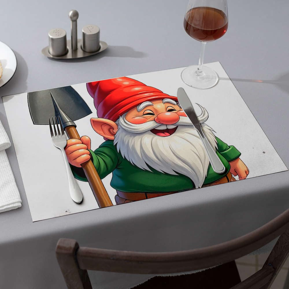 Set de table en silicone pour repas en famille décor de nain