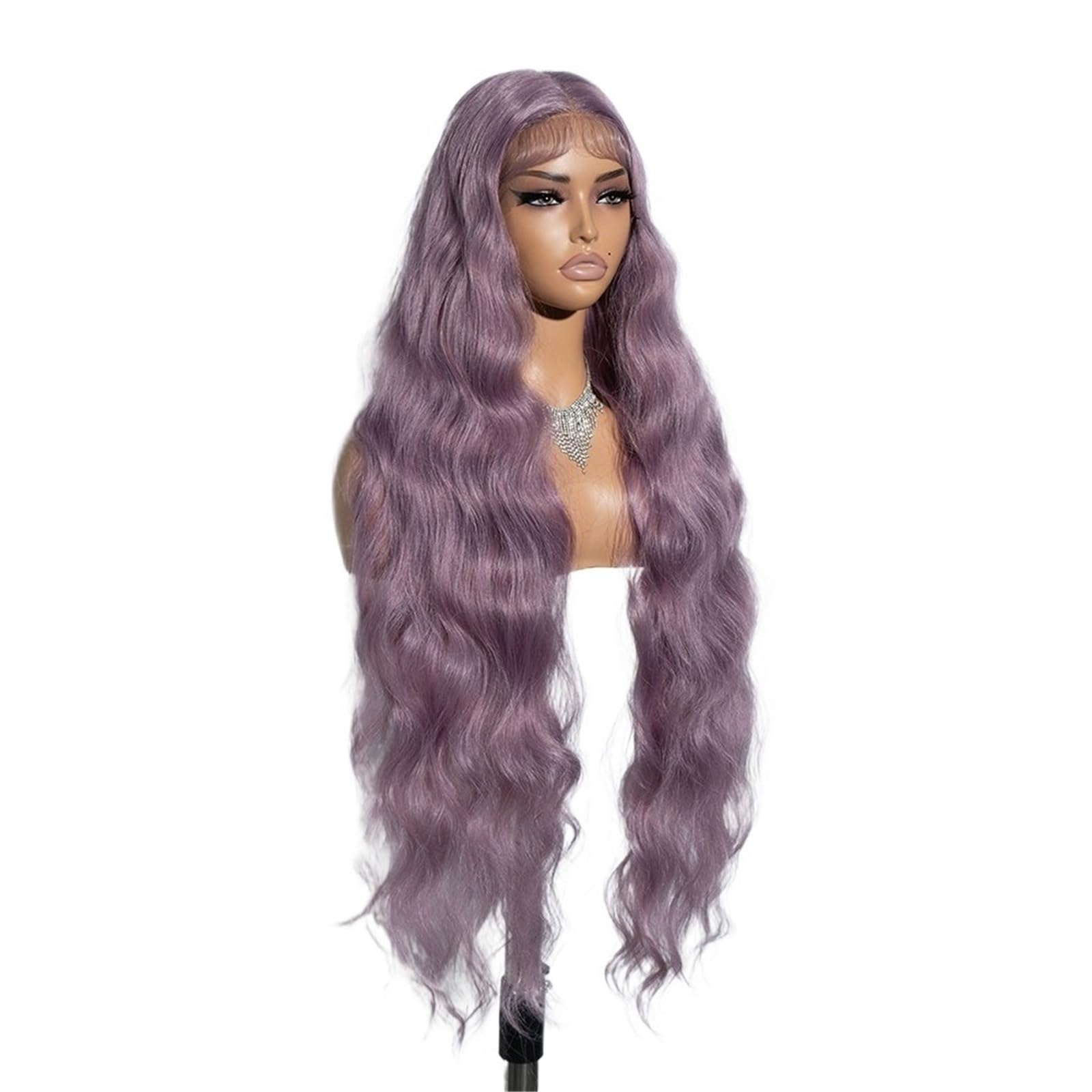Umani Parrucca in pizzo ondulato da 36 pollici for le donne Cosplay viola