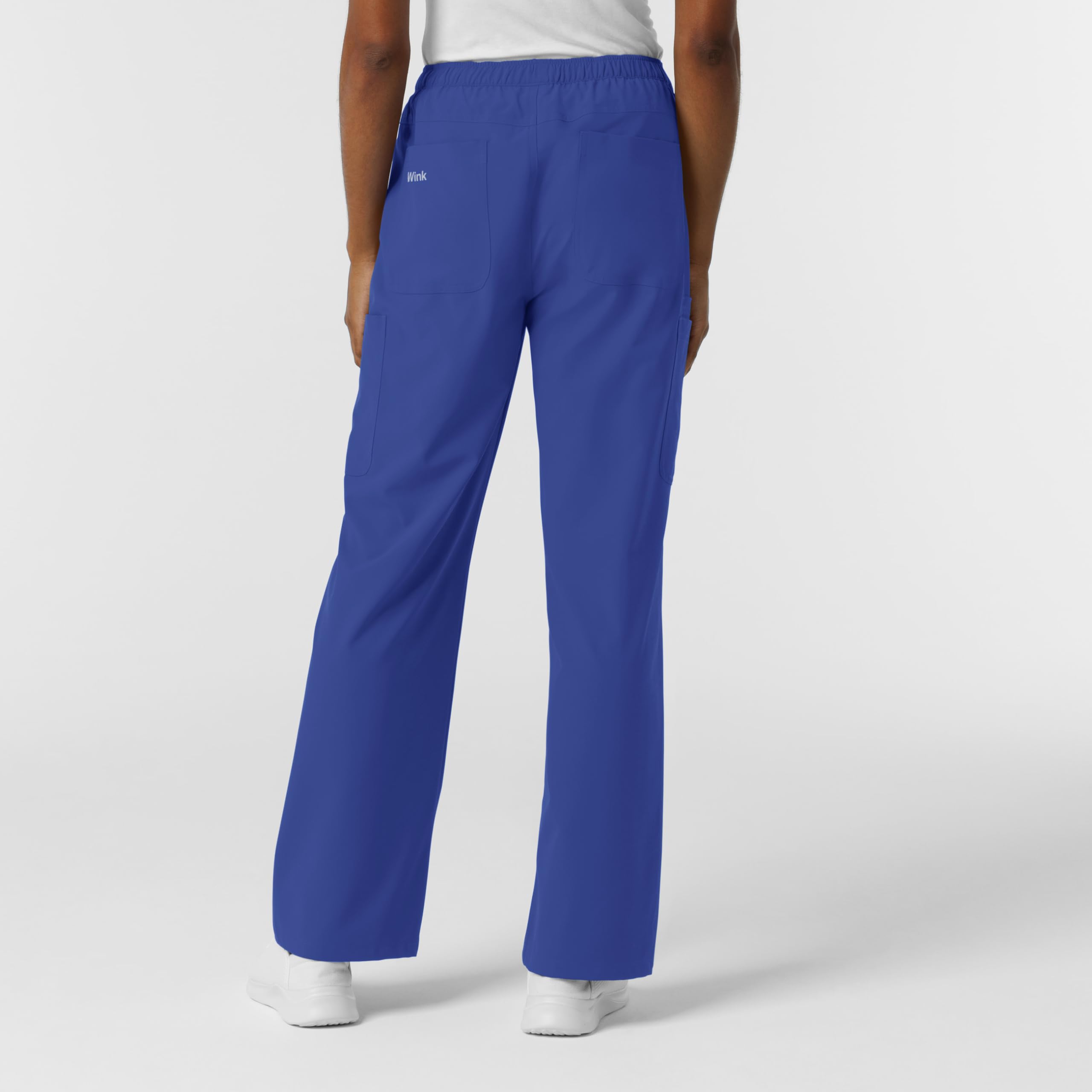Wink NURTUR Scrubs for Women, Straight Leg Cargo Scrub Pant - Galaxy Blue, L Petite