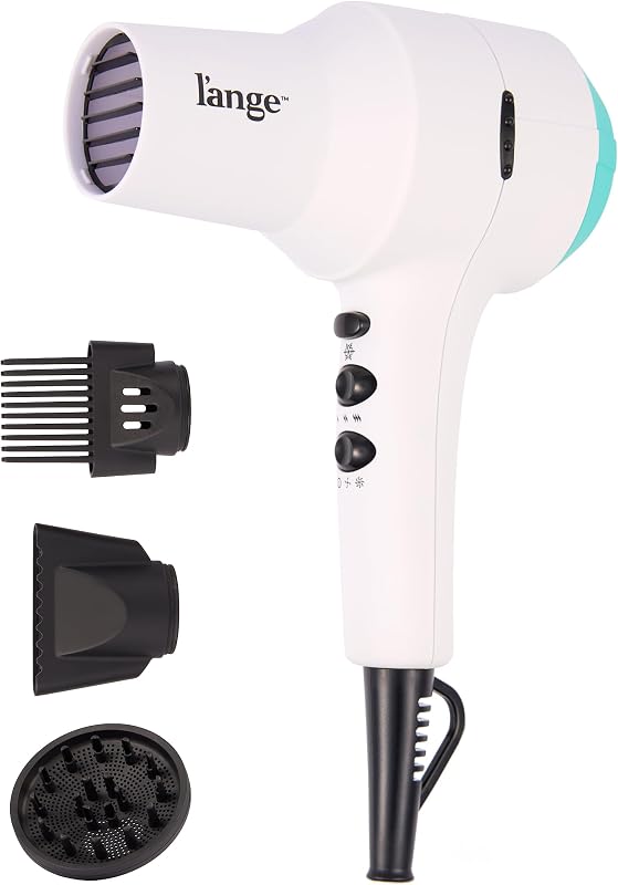 Secador de pelo iónico PowerStyle Turbo | Secador de pelo profesional de 1875 vatios con difusor y concentrador | Múltiples configuraciones de calor y velocidad para un secado rápido | Herramientas de peinado de salón, blancas