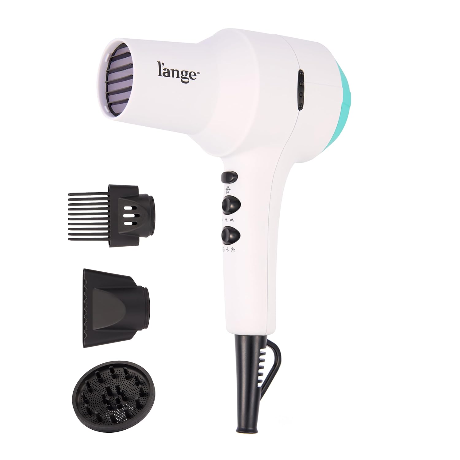 LANGE HAIR PowerStyle Turbo Ionic Hair Dryer 1875 Watt Professional Blow Dryer with Diffuser Concentrator Multiple Heat Speed