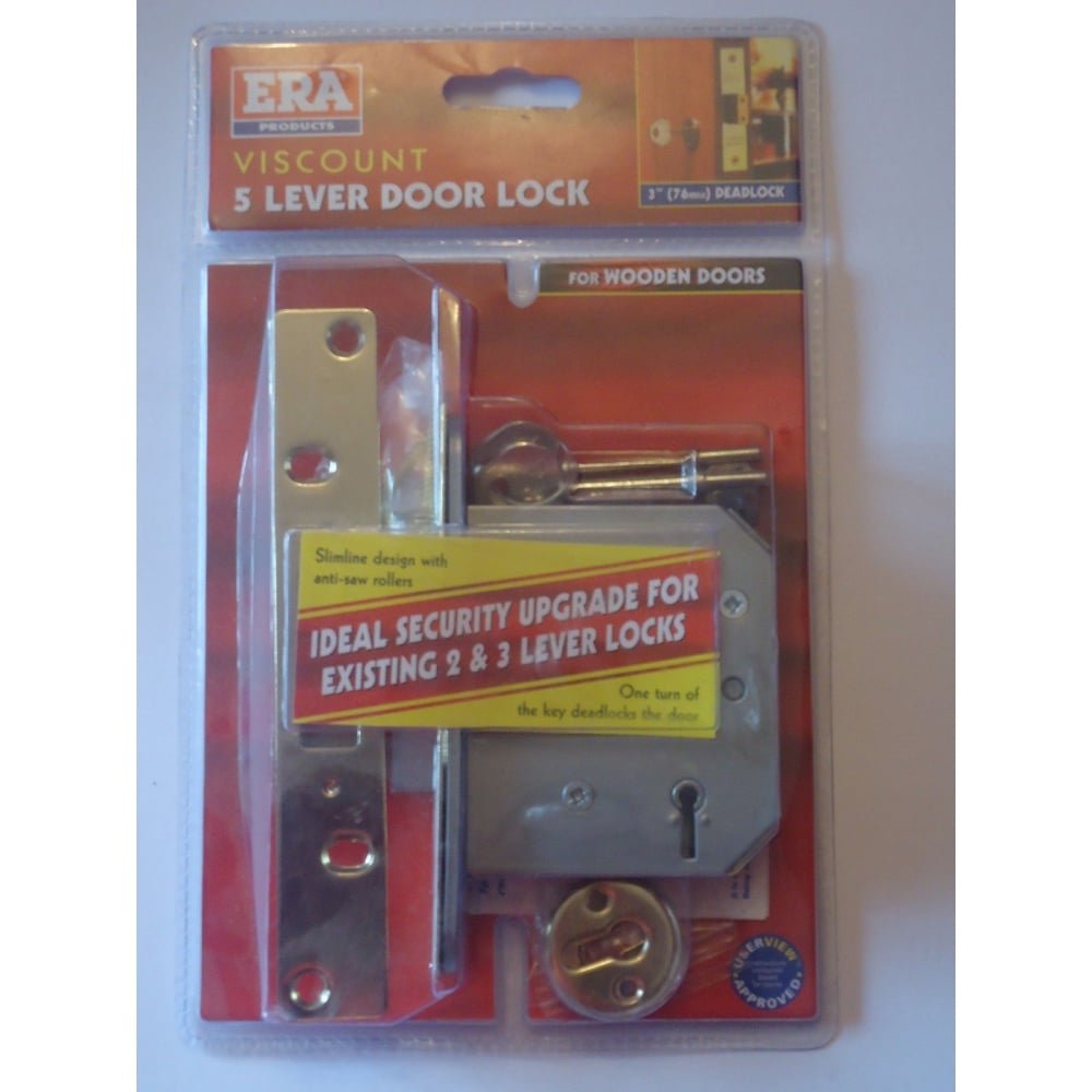 ERA Brass Effect 5 Lever mortice Deadlock 3" (75mm)