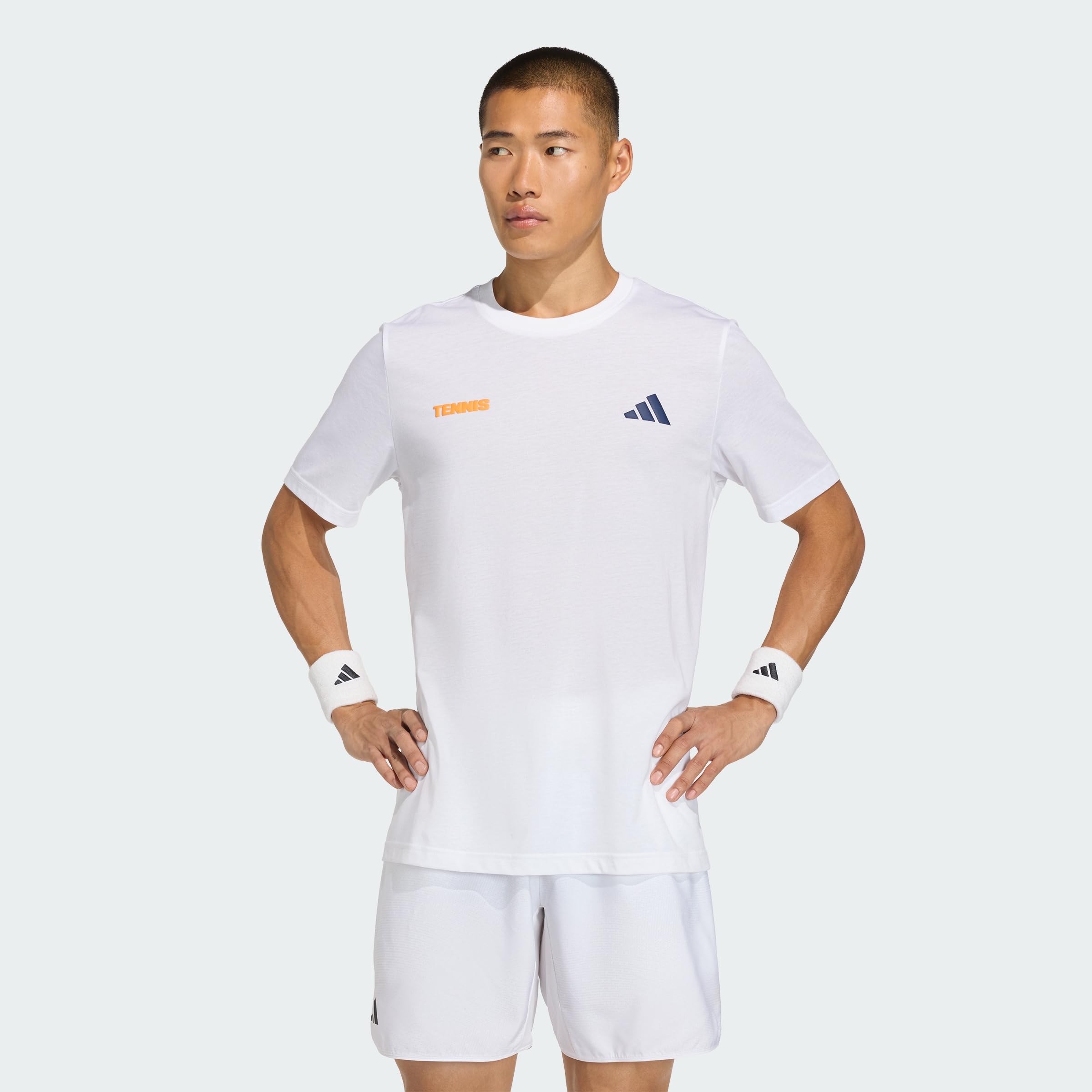adidas Men's Tennis HOT Egg Graphic T-Shirt, White, XXL