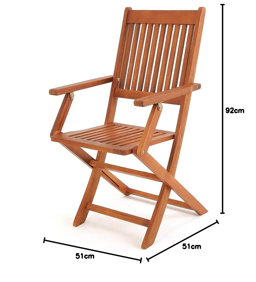 Deuba 2 Sedie da Giardino Sydney Set Pranzo Pieghevoli Legno di Acacia braccioli Certificazione FSC